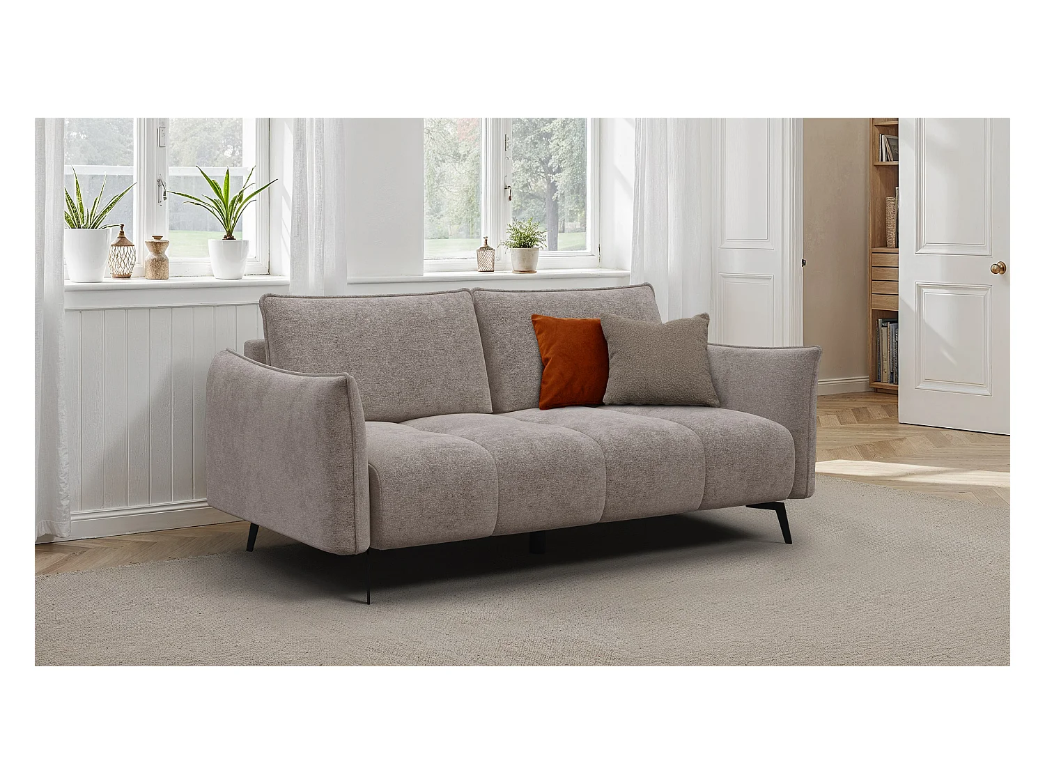 CANAPE AERA 2,5 places, beige  foncé