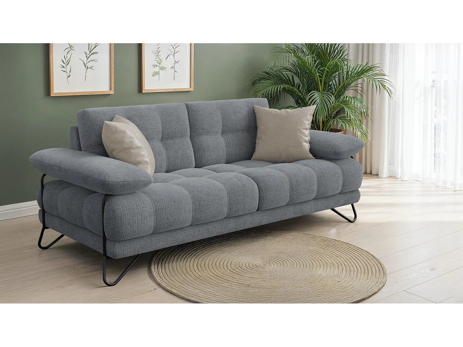 BUBBARA 2,5-Sitzer-Sofa, dunkelgrau