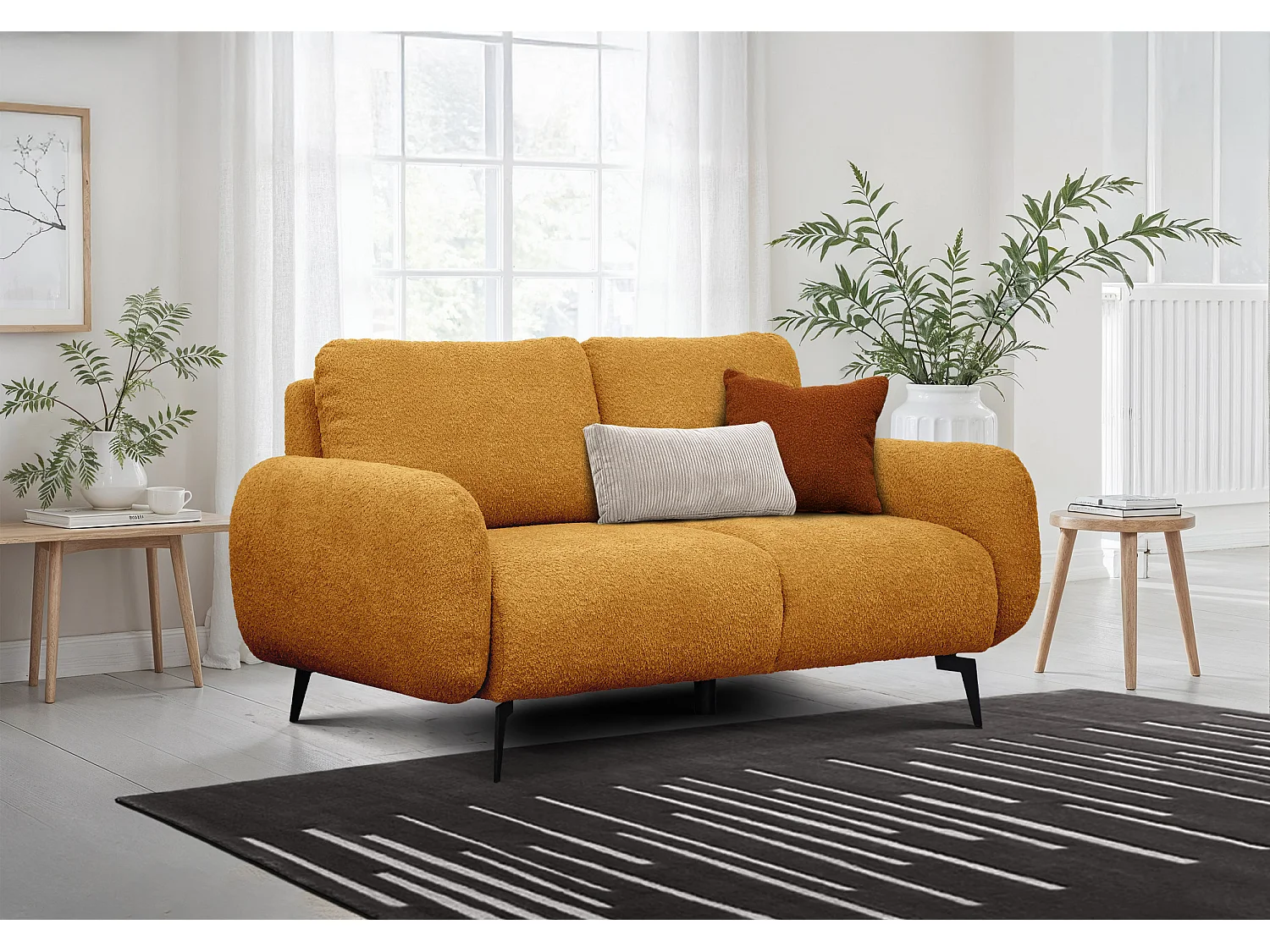 FEBE 2-Sitzer-Sofa, senfgelb