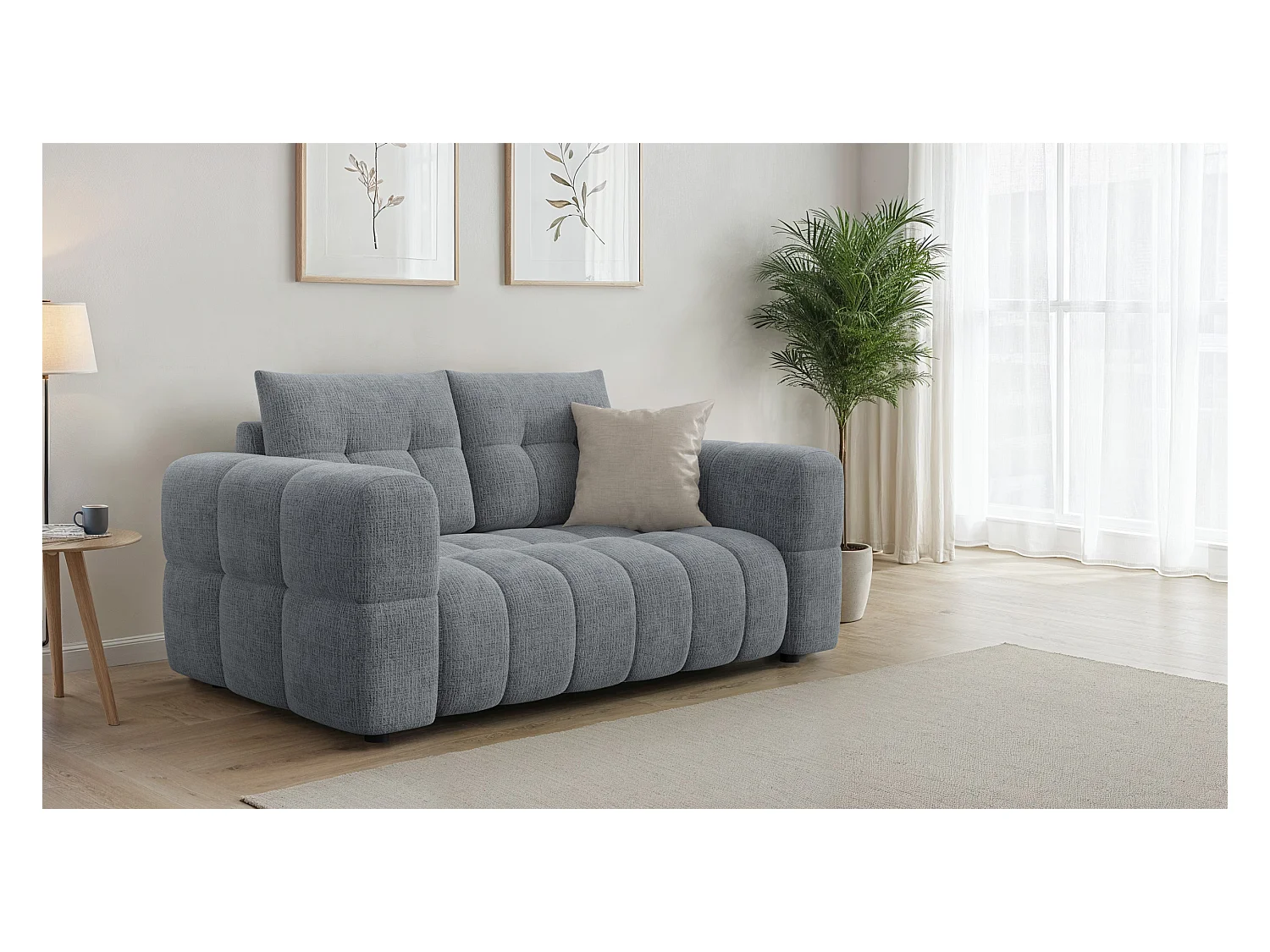 CANAPE CLOUDI 2 places, gris foncé