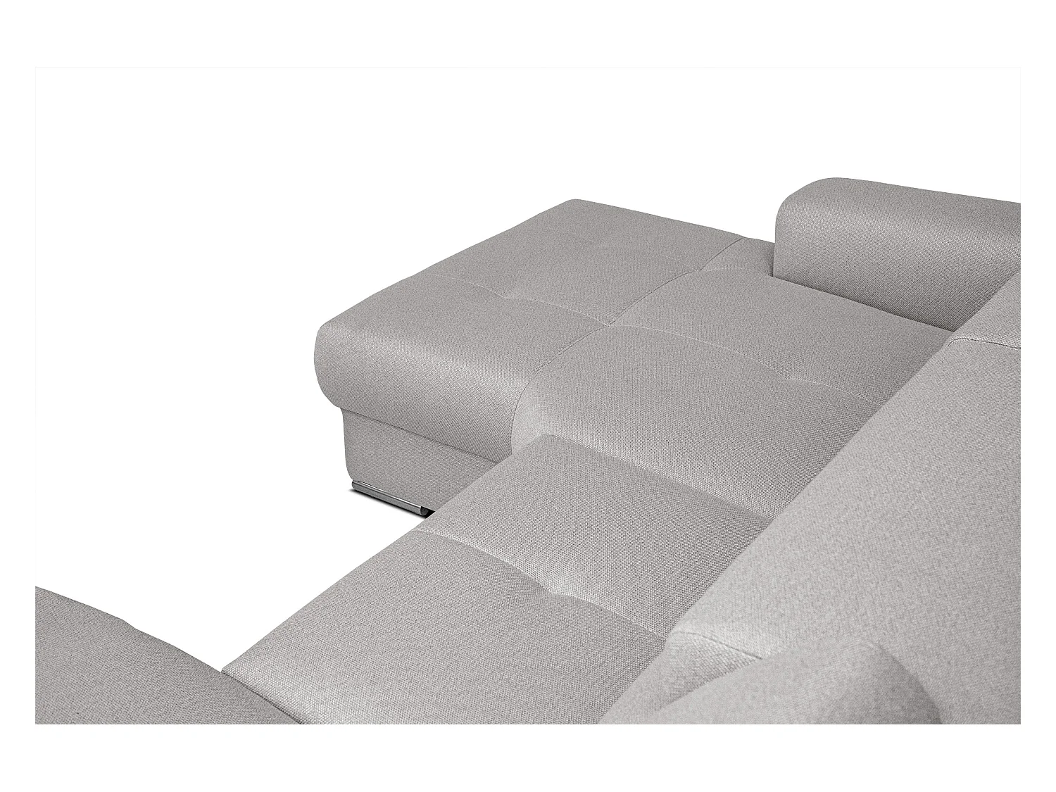 KARO 4-Sitzer-Ecksofa, 1 Relax, verstellbare Kopfstützen, grau