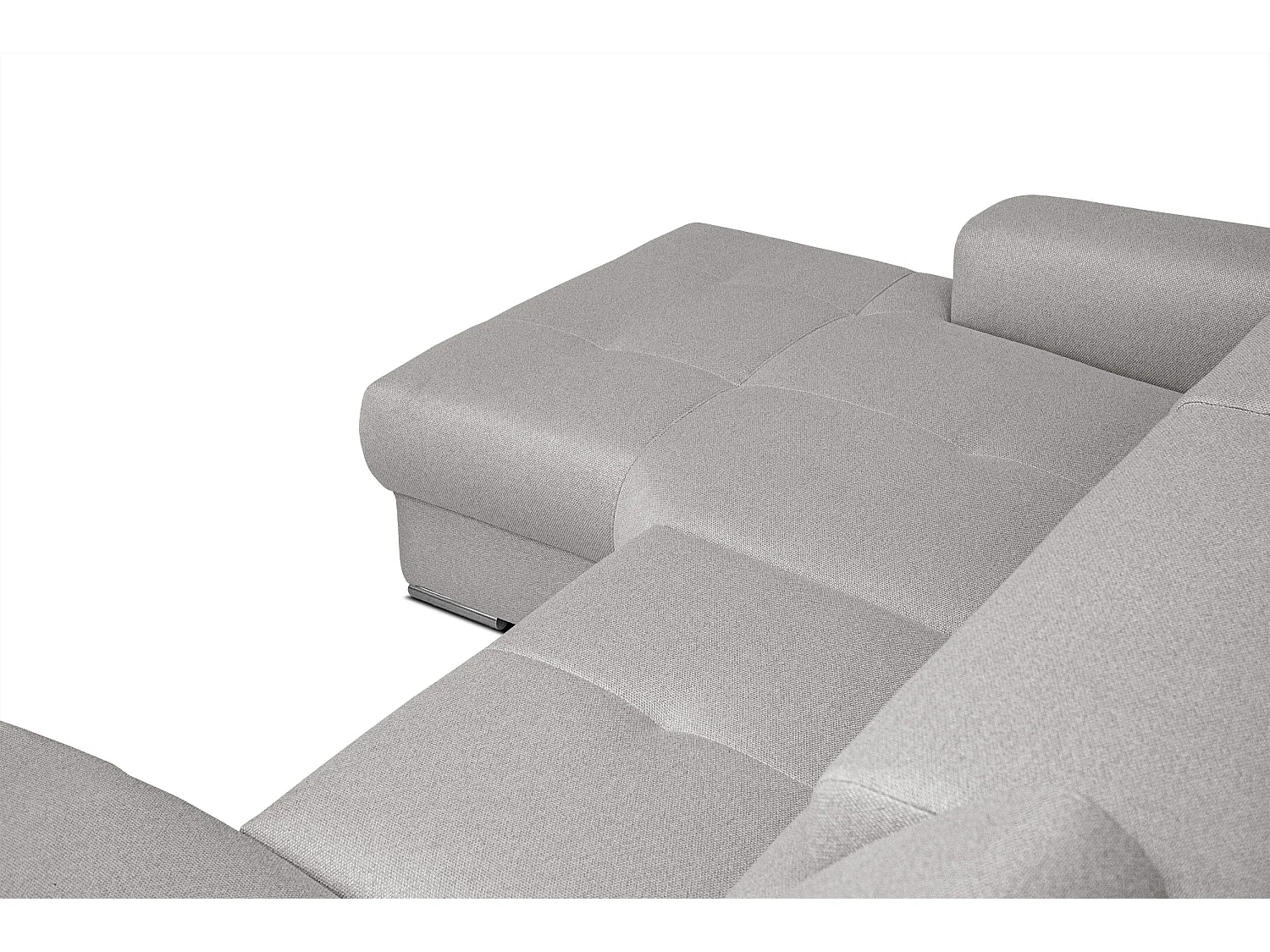 KARO 4-Sitzer-Ecksofa, 1 Relax, verstellbare Kopfstützen, grau