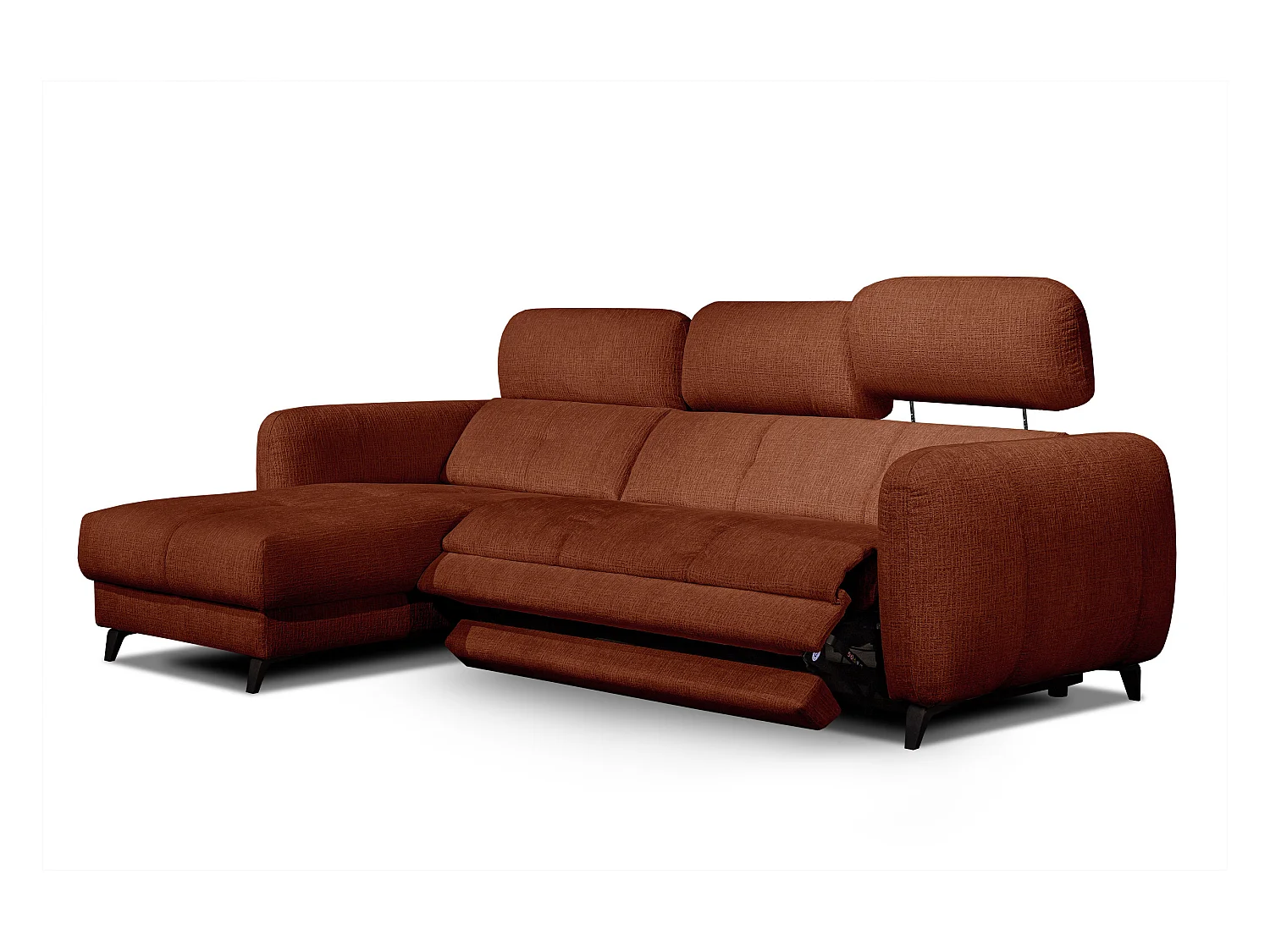 SVEN 3-Sitzer-Ecksofa, 1 Relax XL, verstellbare Kopfstützen, rot