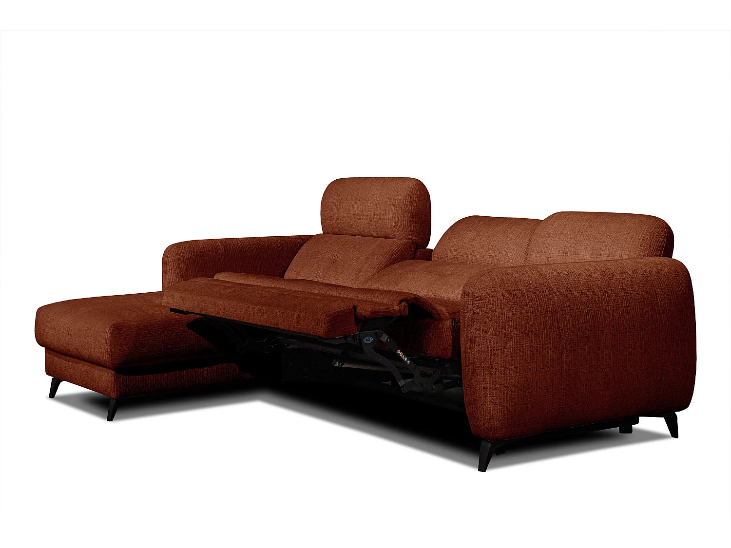 SVEN 3-Sitzer-Ecksofa, 1 Relax XL, verstellbare Kopfstützen, rot