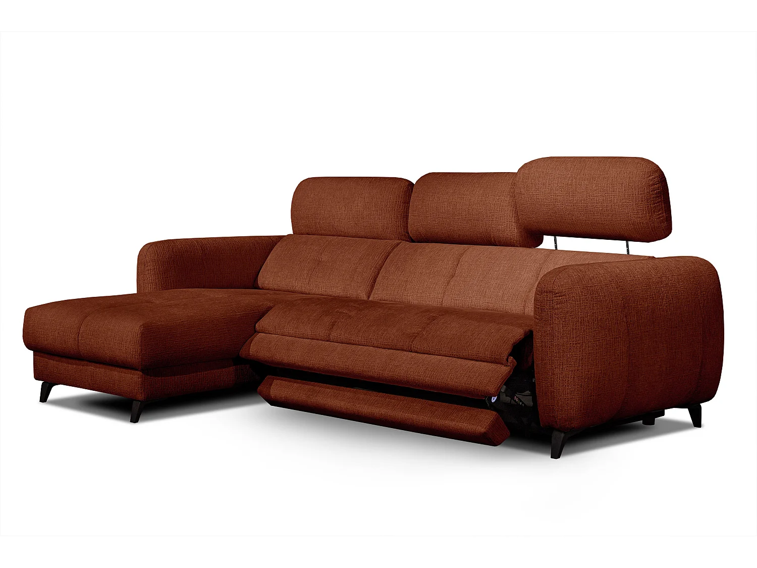 SVEN 3-Sitzer-Ecksofa, 1 Relax XL, verstellbare Kopfstützen, rot
