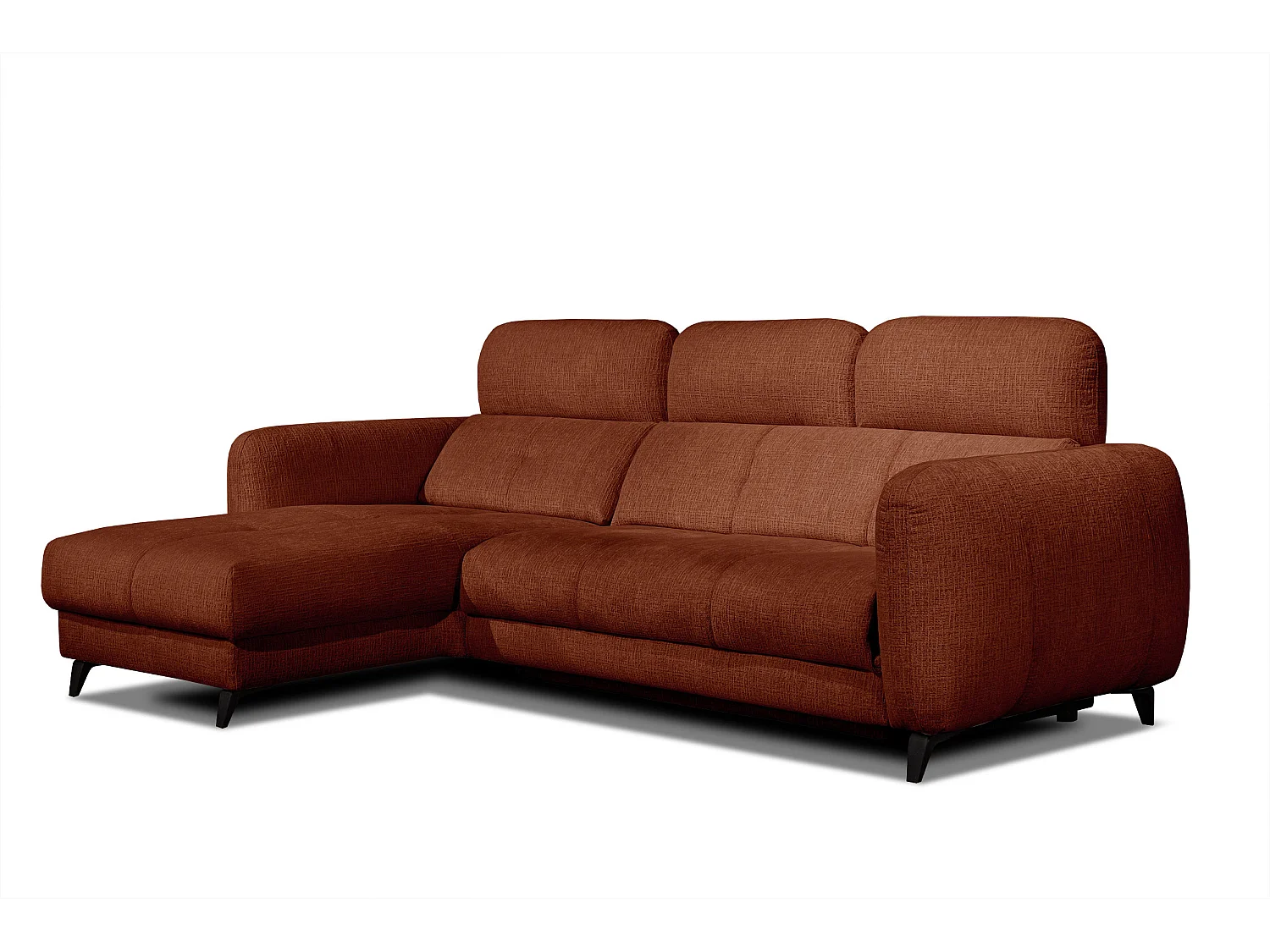 SVEN 3-Sitzer-Ecksofa, 1 Relax XL, verstellbare Kopfstützen, rot