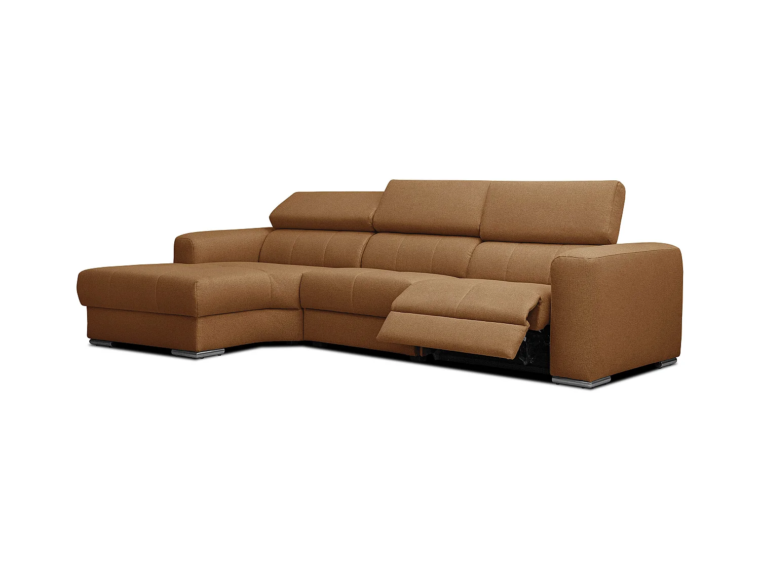 KARO 4-Sitzer-Ecksofa, 1 Relax, verstellbare Kopfstützen, orange