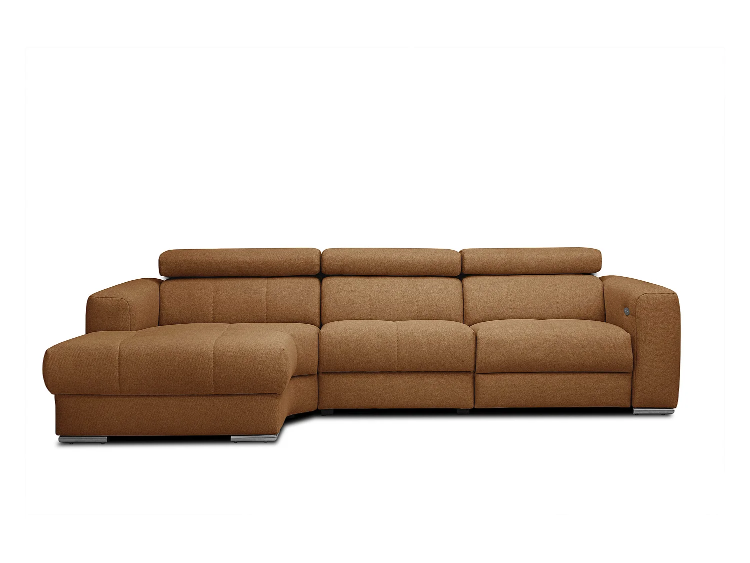 KARO 4-Sitzer-Ecksofa, 1 Relax, verstellbare Kopfstützen, orange