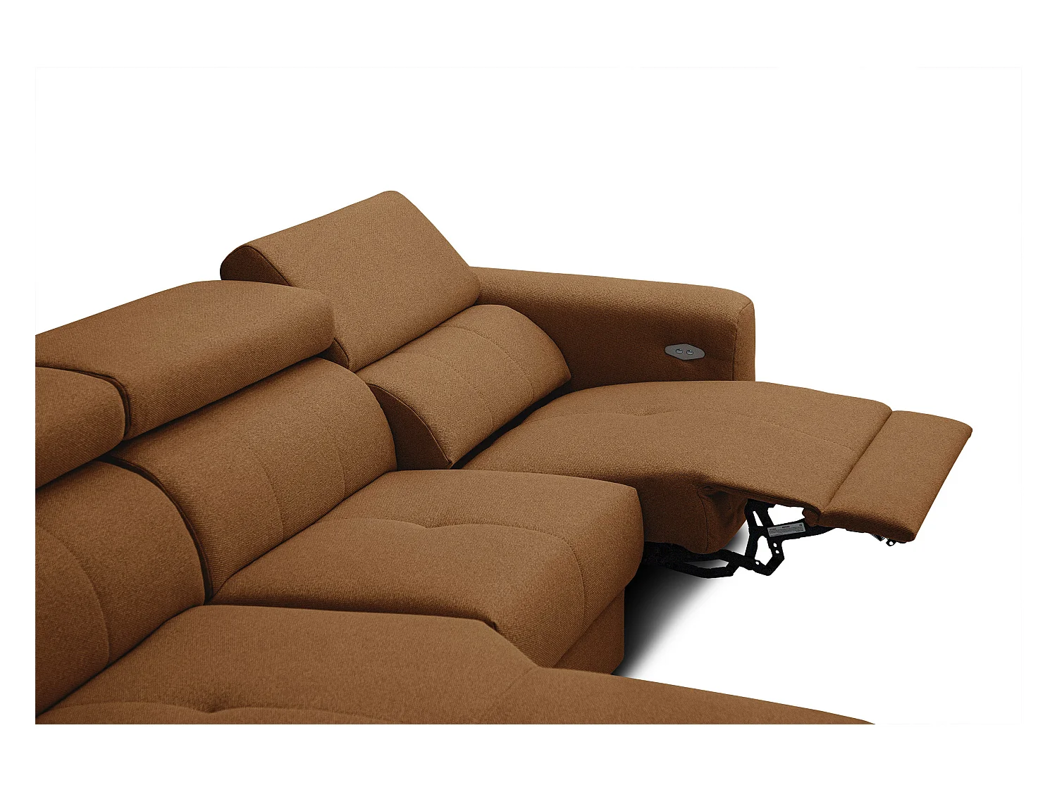 KARO 4-Sitzer-Ecksofa, 1 Relax, verstellbare Kopfstützen, orange