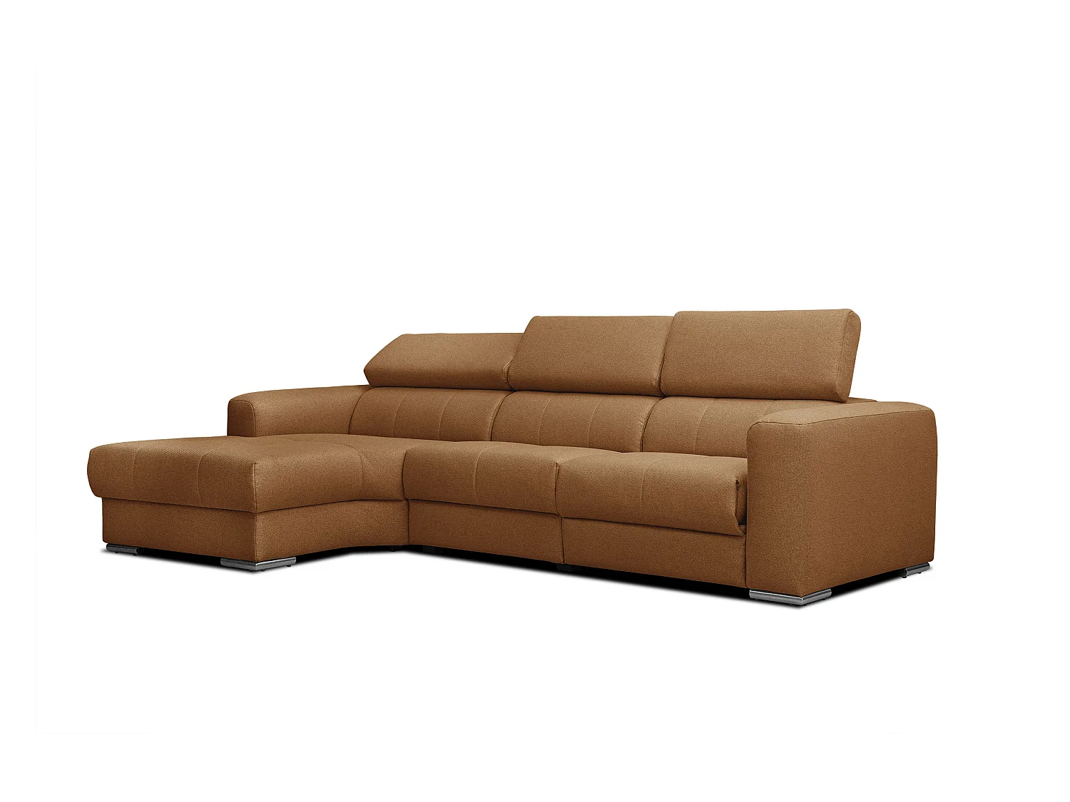 KARO 4-Sitzer-Ecksofa, 1 Relax, verstellbare Kopfstützen, orange