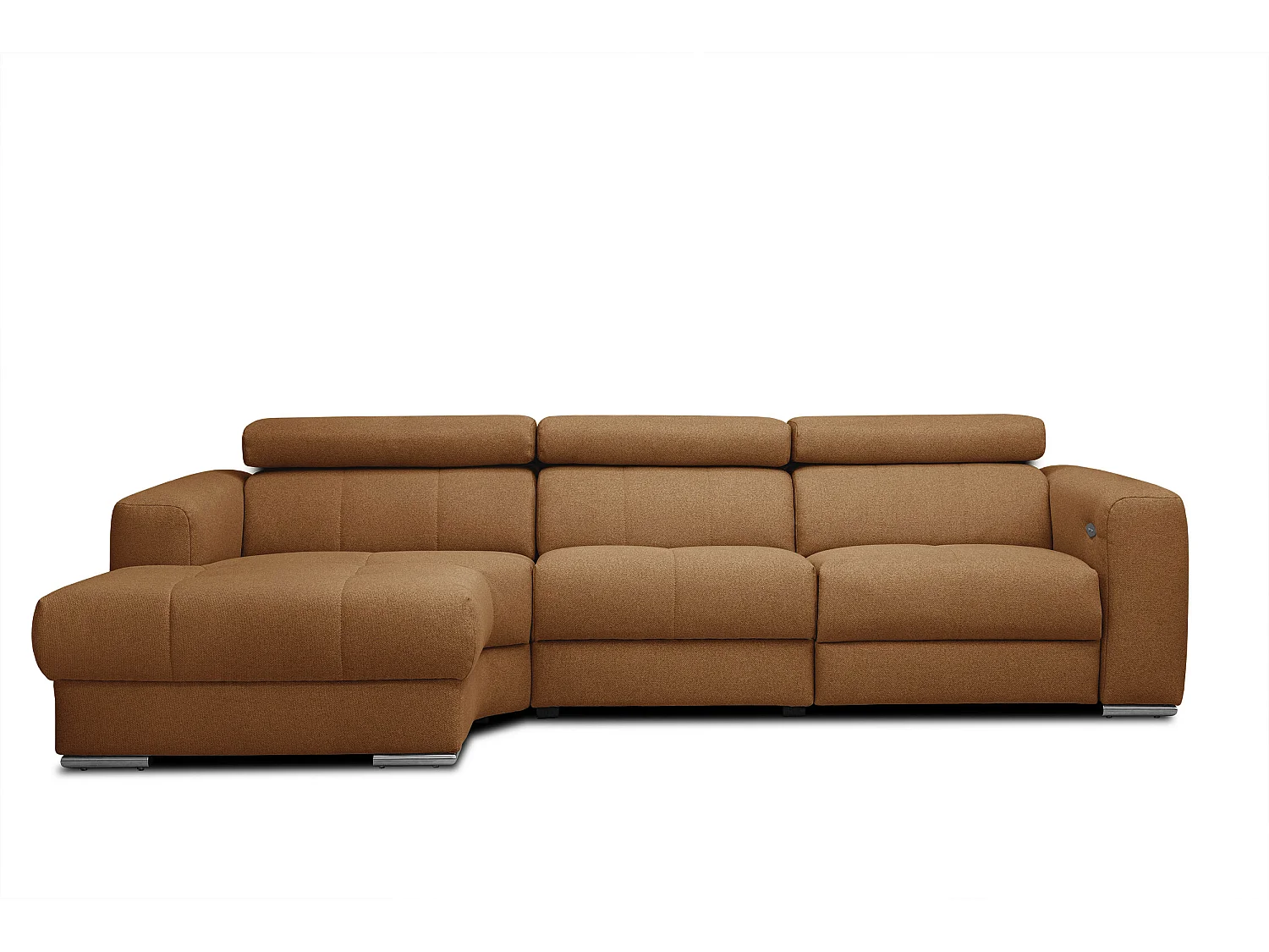 KARO 4-Sitzer-Ecksofa, 1 Relax, verstellbare Kopfstützen, orange