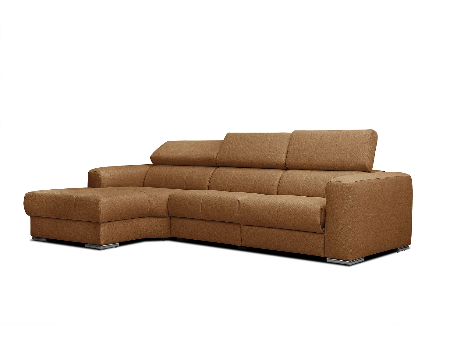 KARO 4-Sitzer-Ecksofa, 1 Relax, verstellbare Kopfstützen, orange