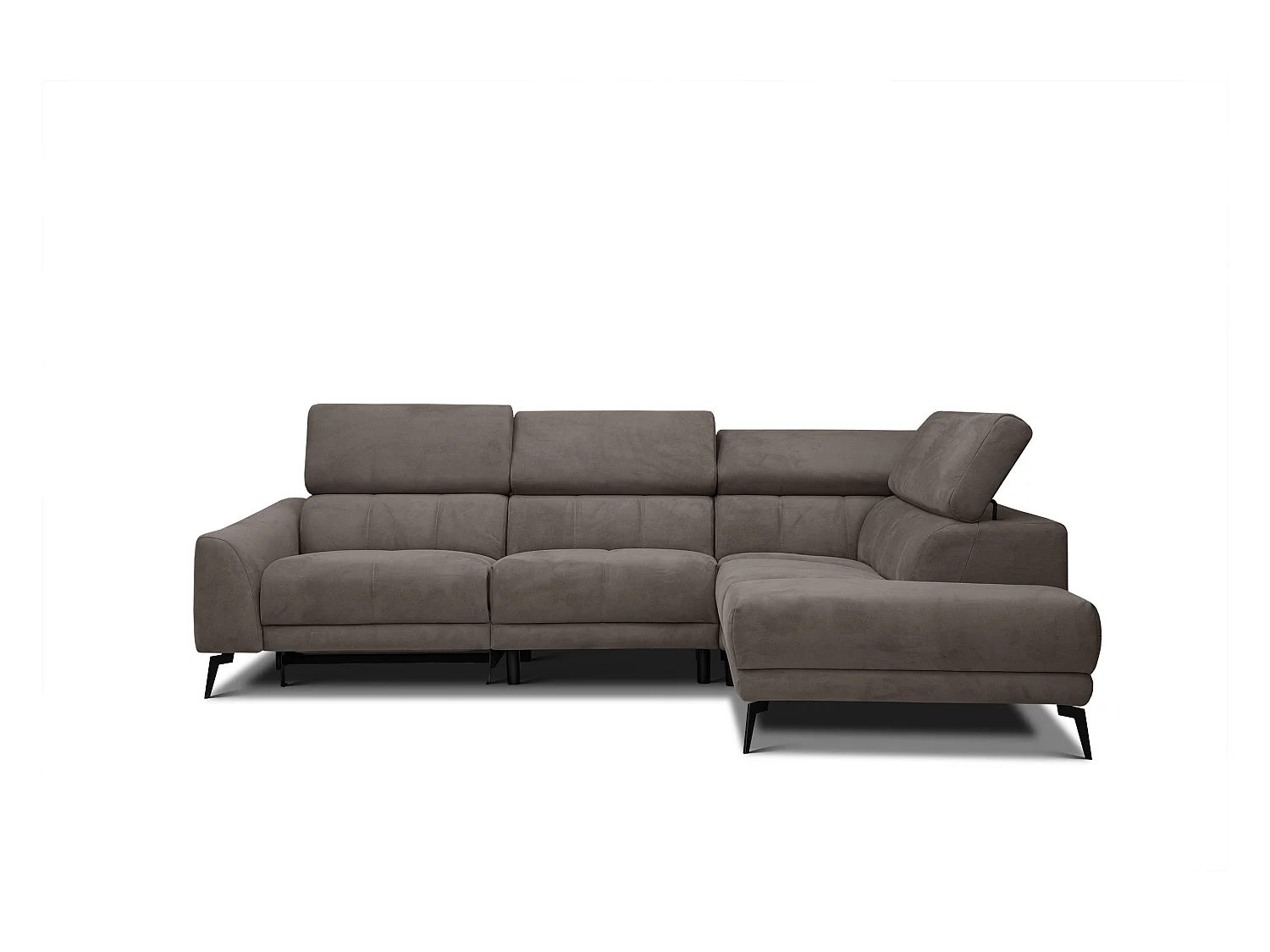 LARS 5-Sitzer-Ecksofa, 1 Relax, verstellbare Kopfstützen, taupe