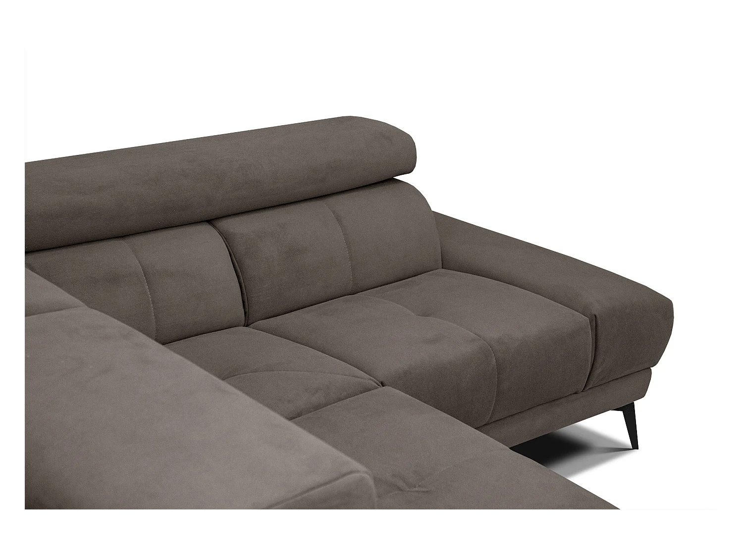 LARS 5-Sitzer-Ecksofa, 1 Relax, verstellbare Kopfstützen, taupe