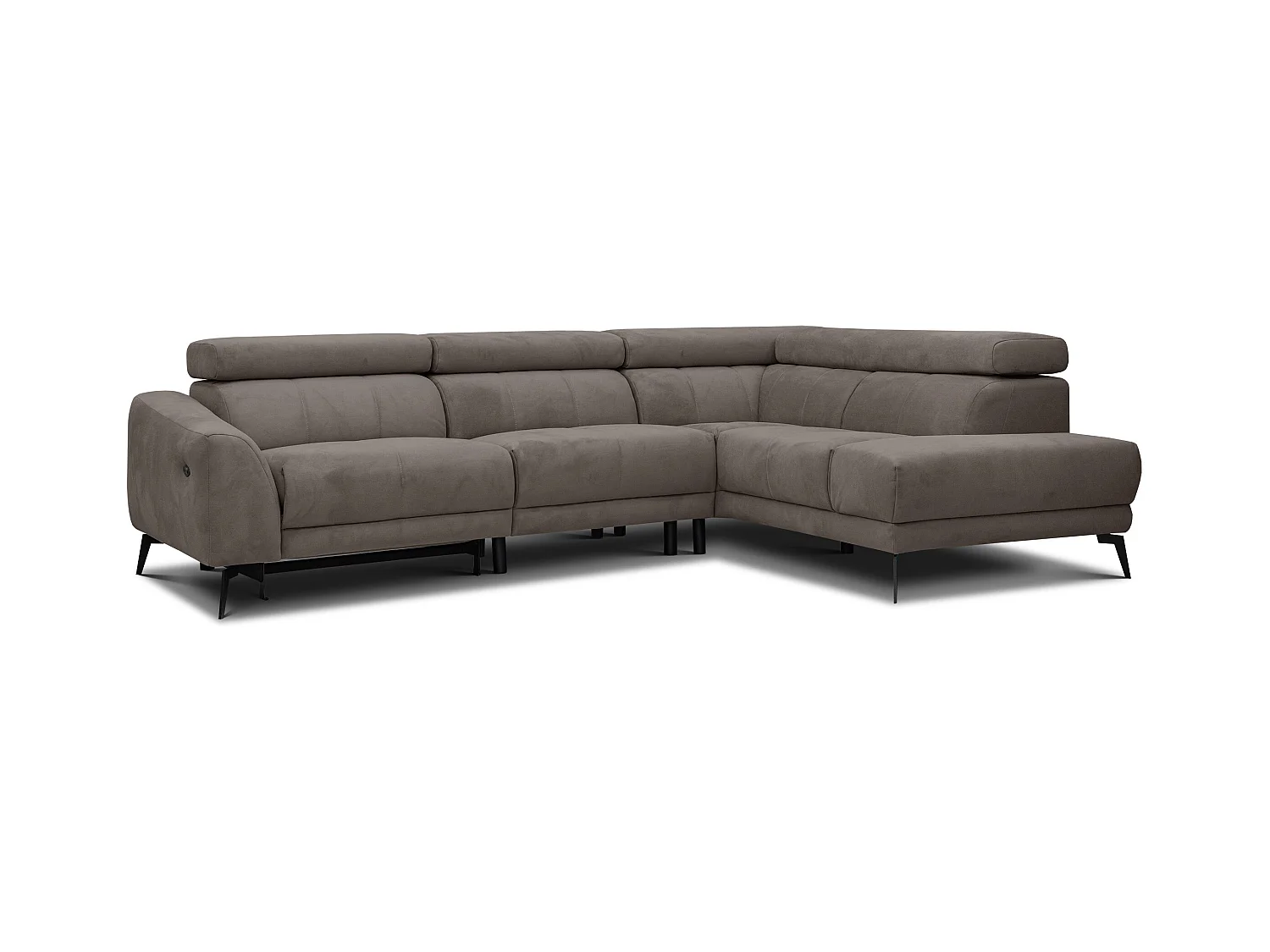LARS 5-Sitzer-Ecksofa, 1 Relax, verstellbare Kopfstützen, taupe