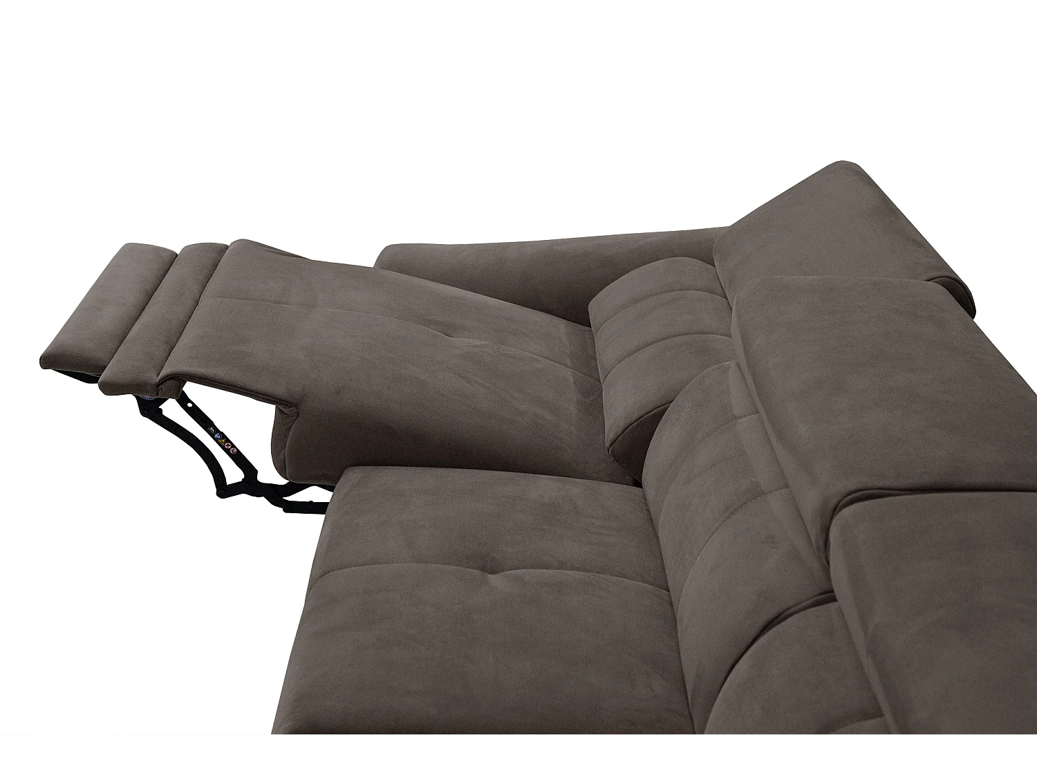 LARS 5-Sitzer-Ecksofa, 1 Relax, verstellbare Kopfstützen, taupe