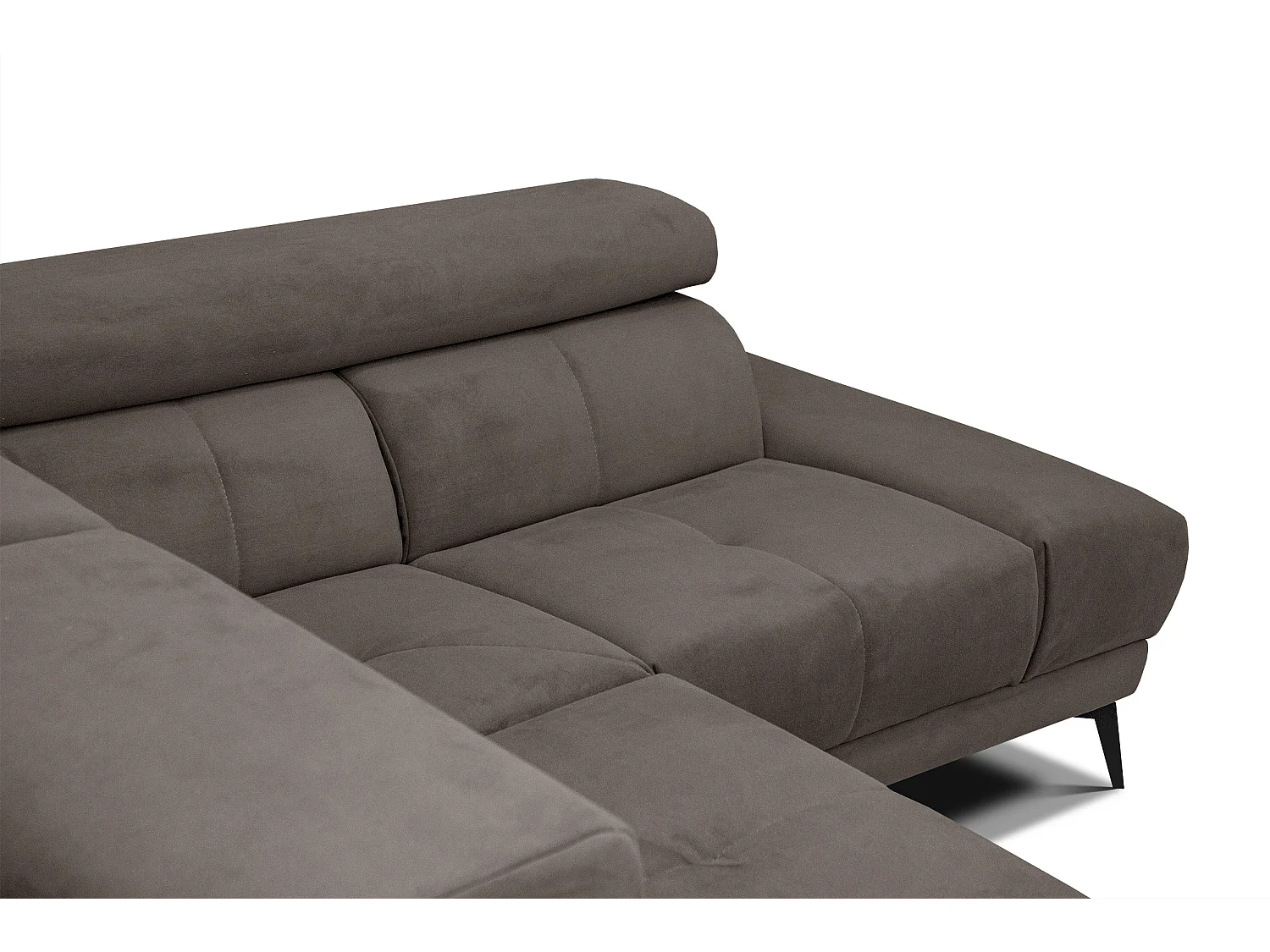 LARS 5-Sitzer-Ecksofa, 1 Relax, verstellbare Kopfstützen, taupe