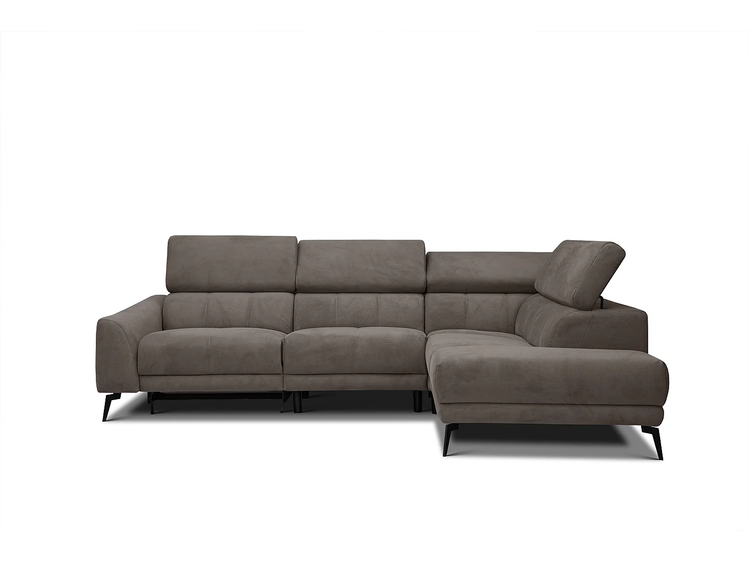 LARS 5-Sitzer-Ecksofa, 1 Relax, verstellbare Kopfstützen, taupe