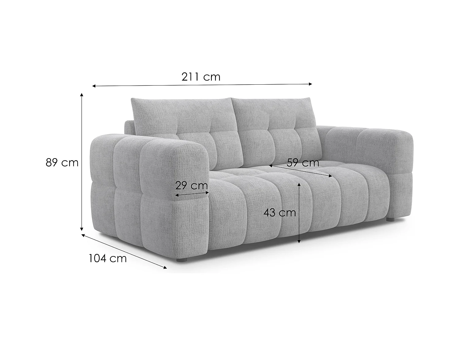 CANAPE CLOUDI 2,5 places, marine