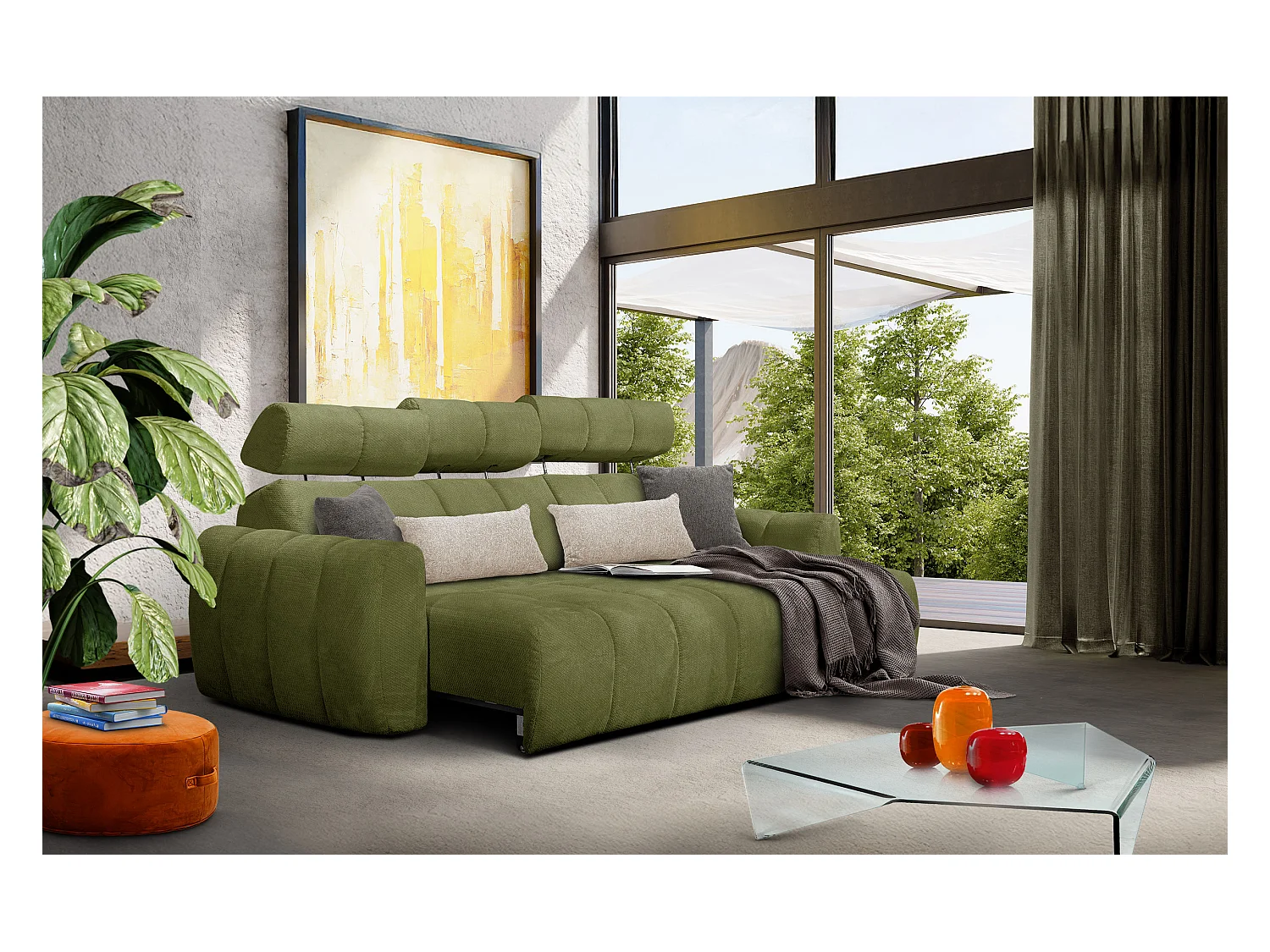 CANAPÉ D'ANGLE KIMI 3 places, tissu