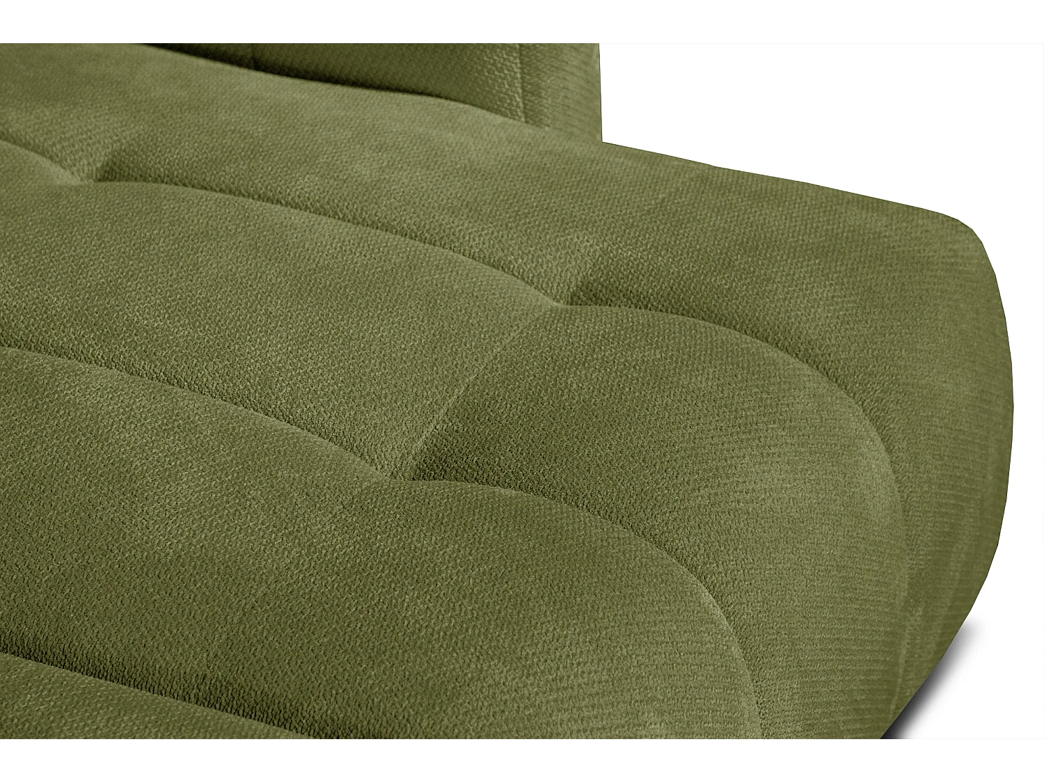 KIMI 3-Sitzer-Ecksofa, ausziehbarer Sitz, verstellbare Kopfstützen, olivgrün