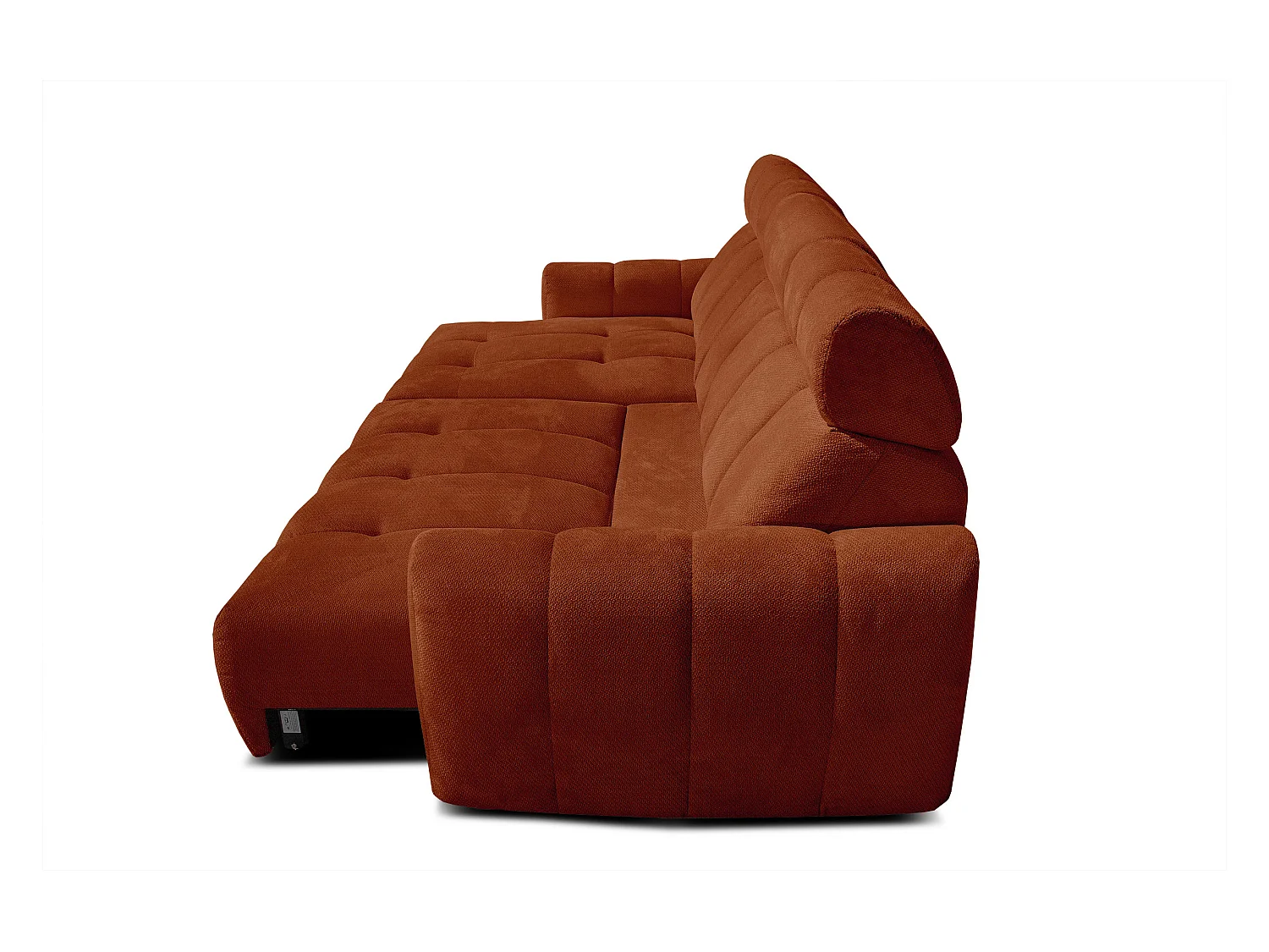 KIMI 3-Sitzer-Ecksofa, links, ausziehbarer Sitz, verstellbare Kopfstützen, rot