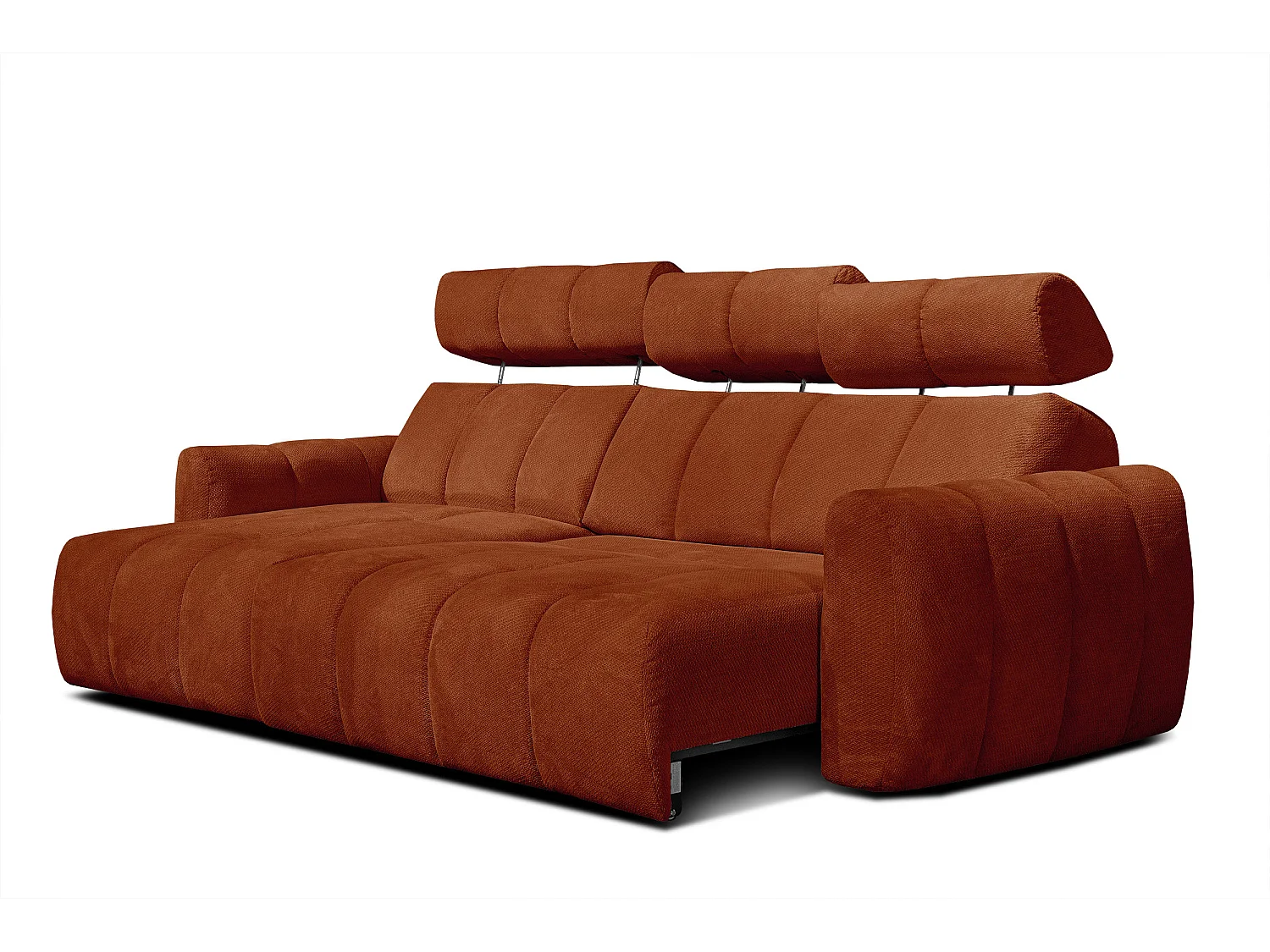 KIMI 3-Sitzer-Ecksofa, links, ausziehbarer Sitz, verstellbare Kopfstützen, rot