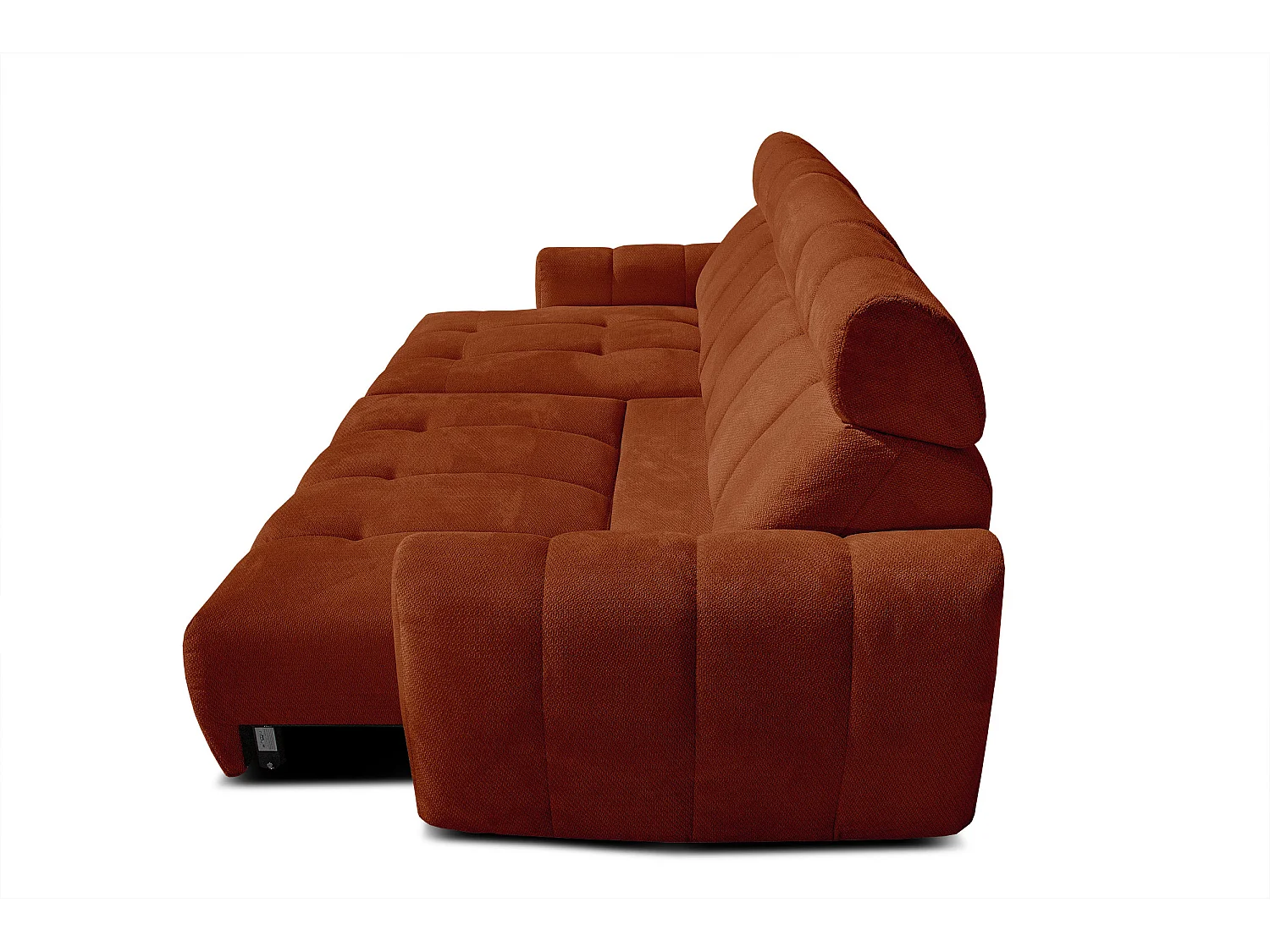 KIMI 3-Sitzer-Ecksofa, links, ausziehbarer Sitz, verstellbare Kopfstützen, rot