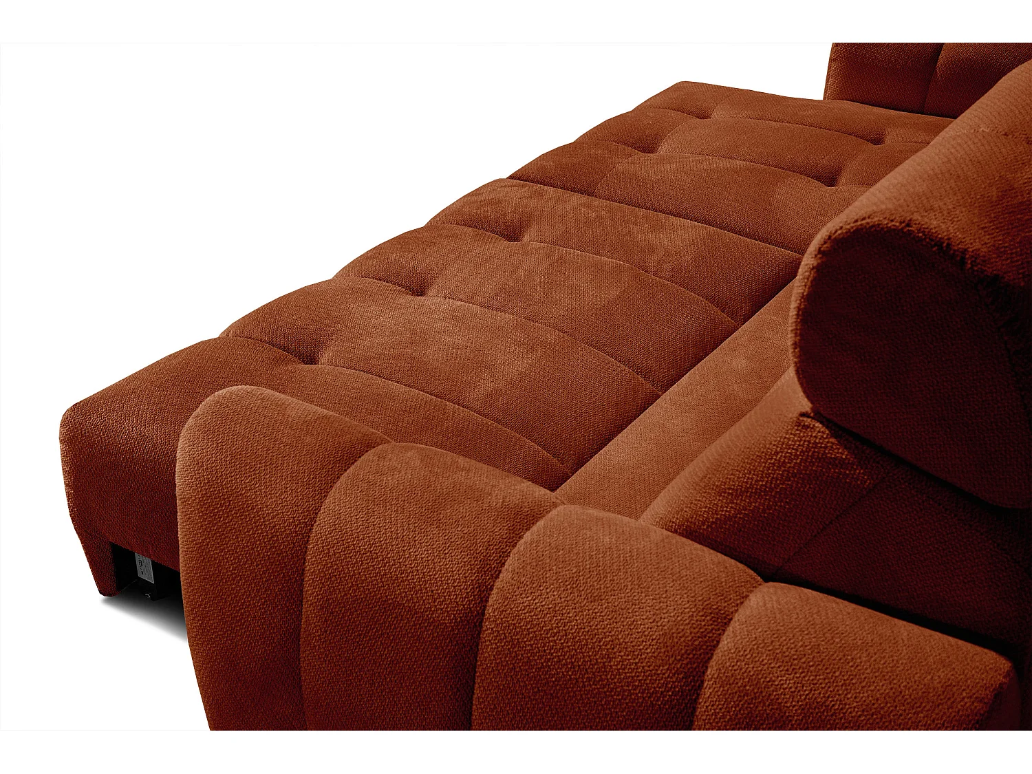 KIMI 3-Sitzer-Ecksofa, links, ausziehbarer Sitz, verstellbare Kopfstützen, rot