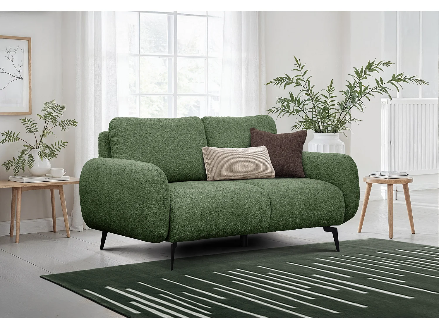 FEBE 2-Sitzer-Sofa, olivgrün