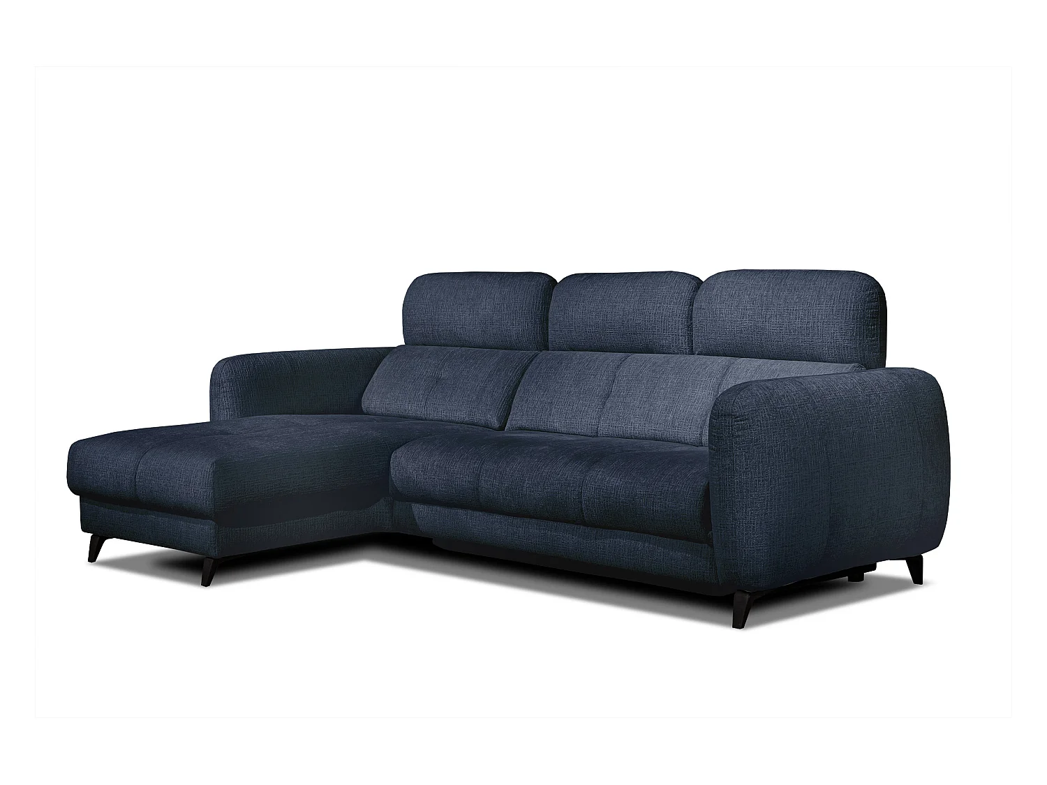 SVEN 3-Sitzer-Ecksofa, 1 Relax XL, verstellbare Kopfstützen, navy blue