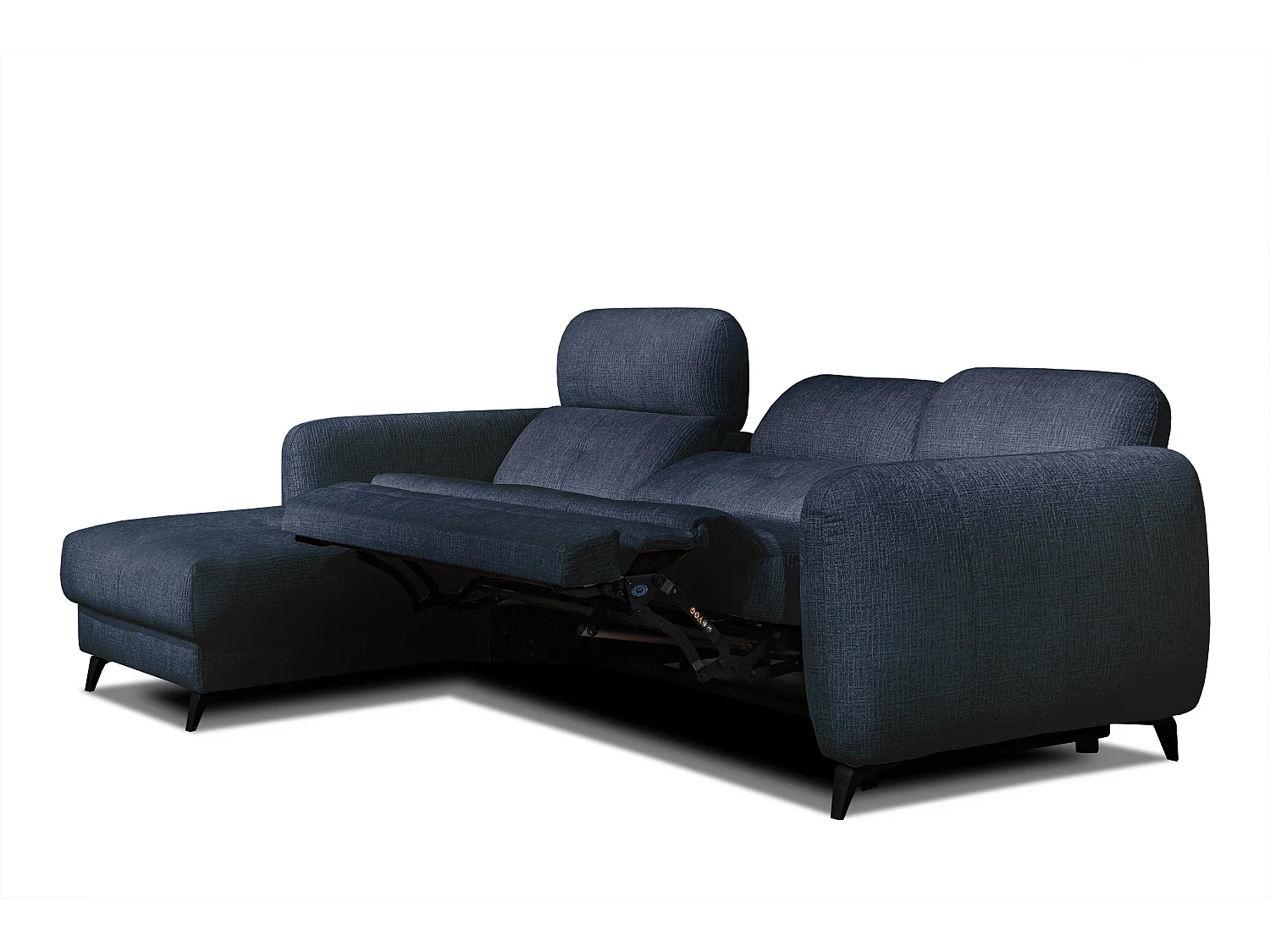 SVEN 3-Sitzer-Ecksofa, 1 Relax XL, verstellbare Kopfstützen, navy blue