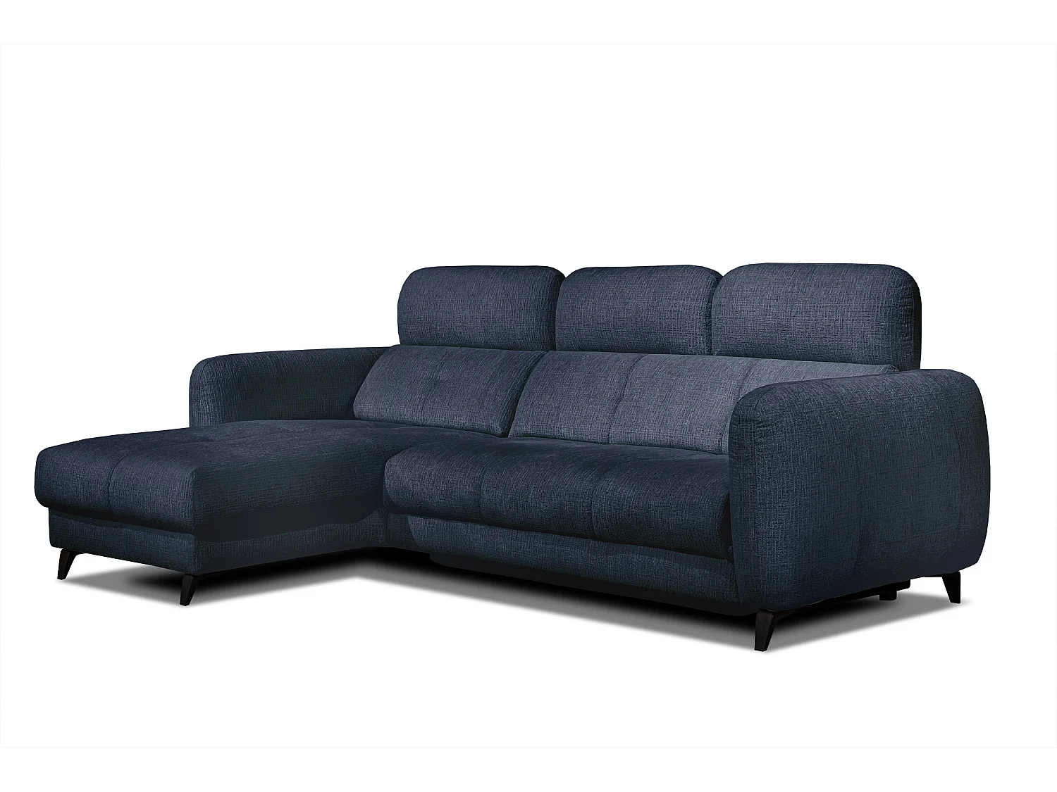 SVEN 3-Sitzer-Ecksofa, 1 Relax XL, verstellbare Kopfstützen, navy blue