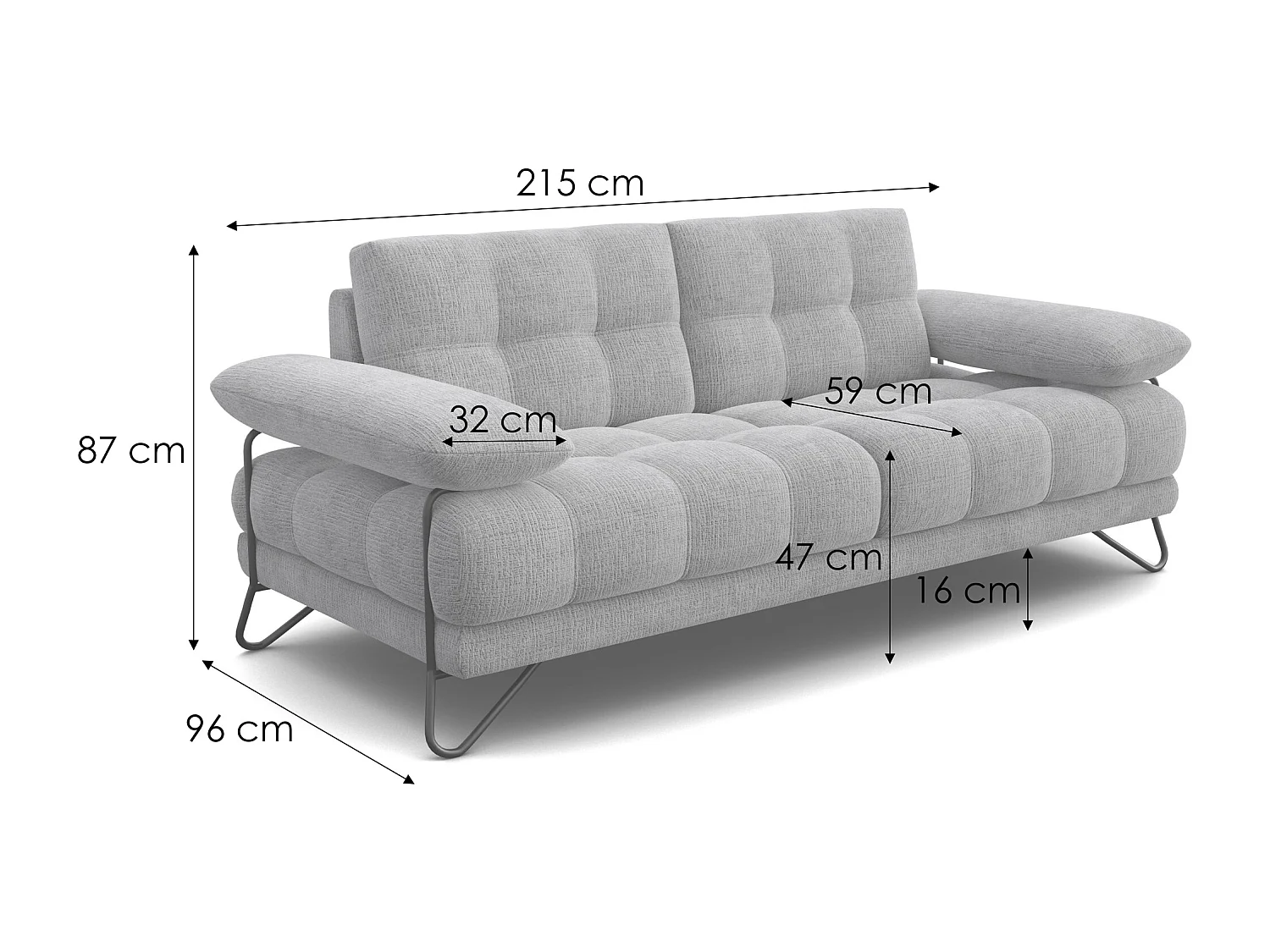 BUBBARA 2,5-Sitzer-Sofa, marineblau