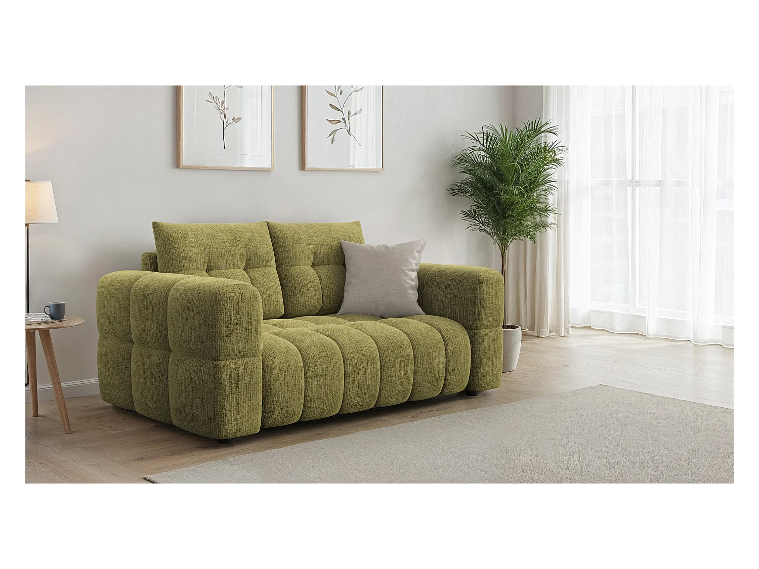 CANAPE CLOUDI 2 places, vert olive