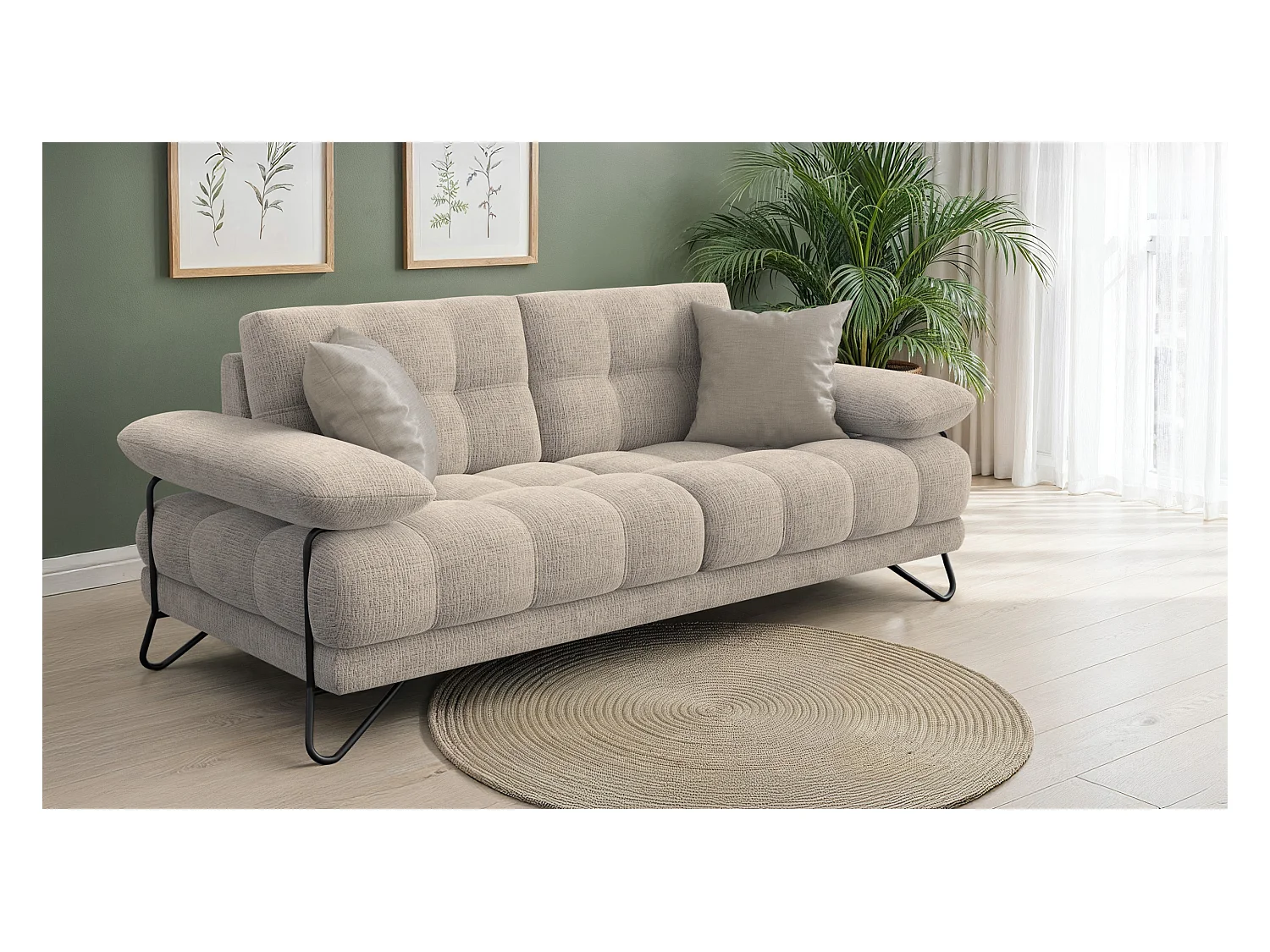 CANAPE BUBBARA 2,5 places, beige