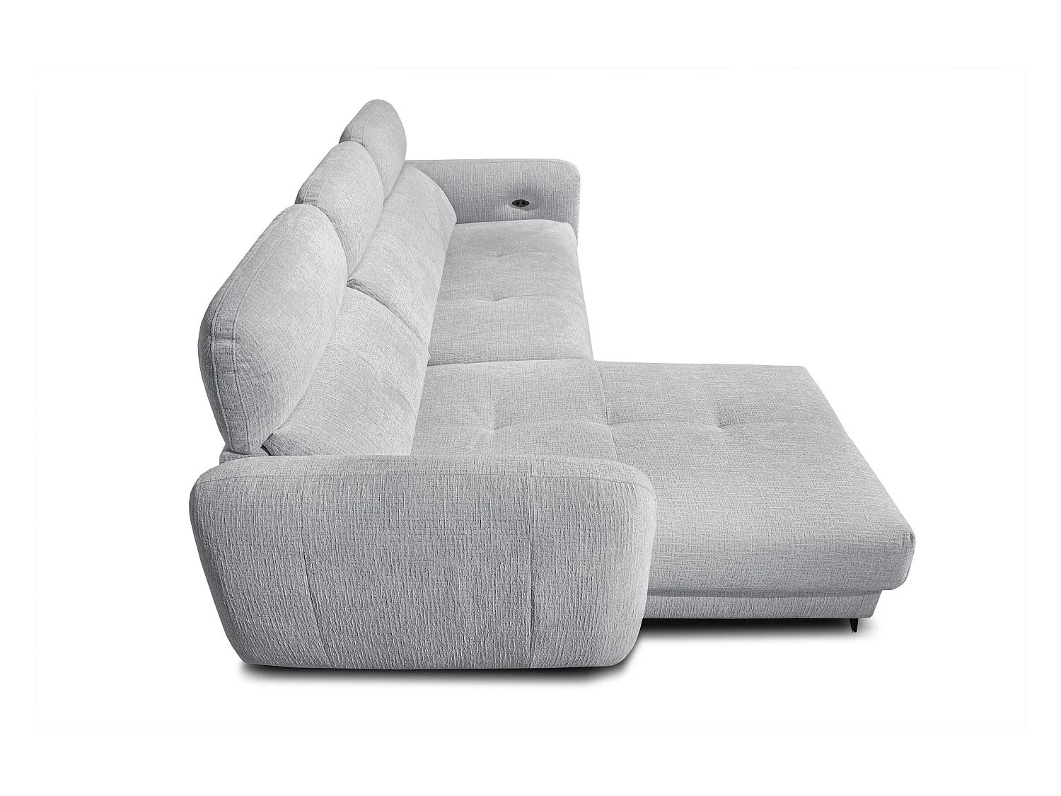 SVEN 3-Sitzer-Ecksofa, 1 Relax XL, verstellbare Kopfstützen, hellgrau
