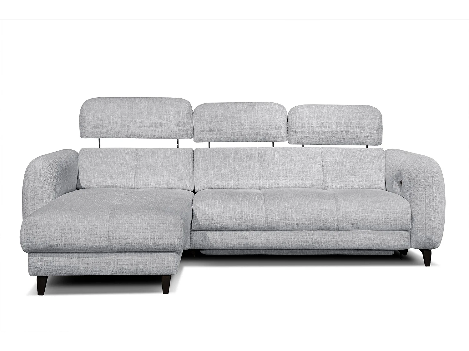 SVEN 3-Sitzer-Ecksofa, 1 Relax XL, verstellbare Kopfstützen, hellgrau