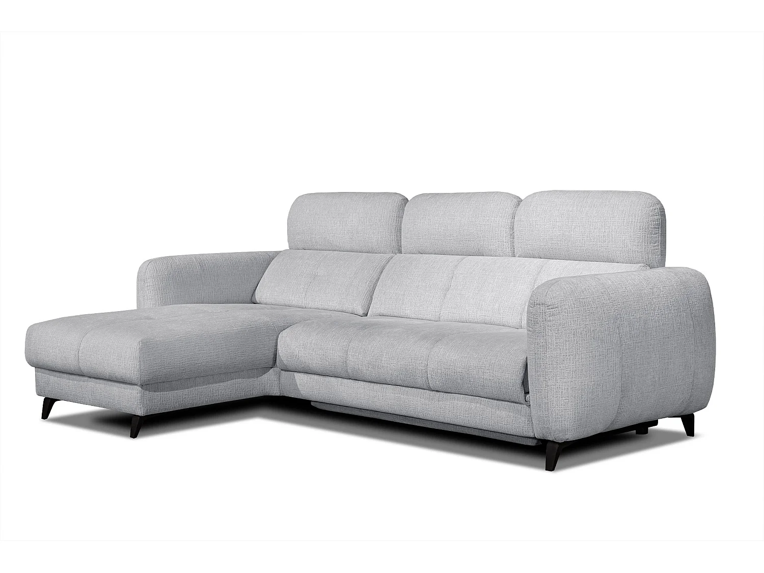SVEN 3-Sitzer-Ecksofa, 1 Relax XL, verstellbare Kopfstützen, hellgrau