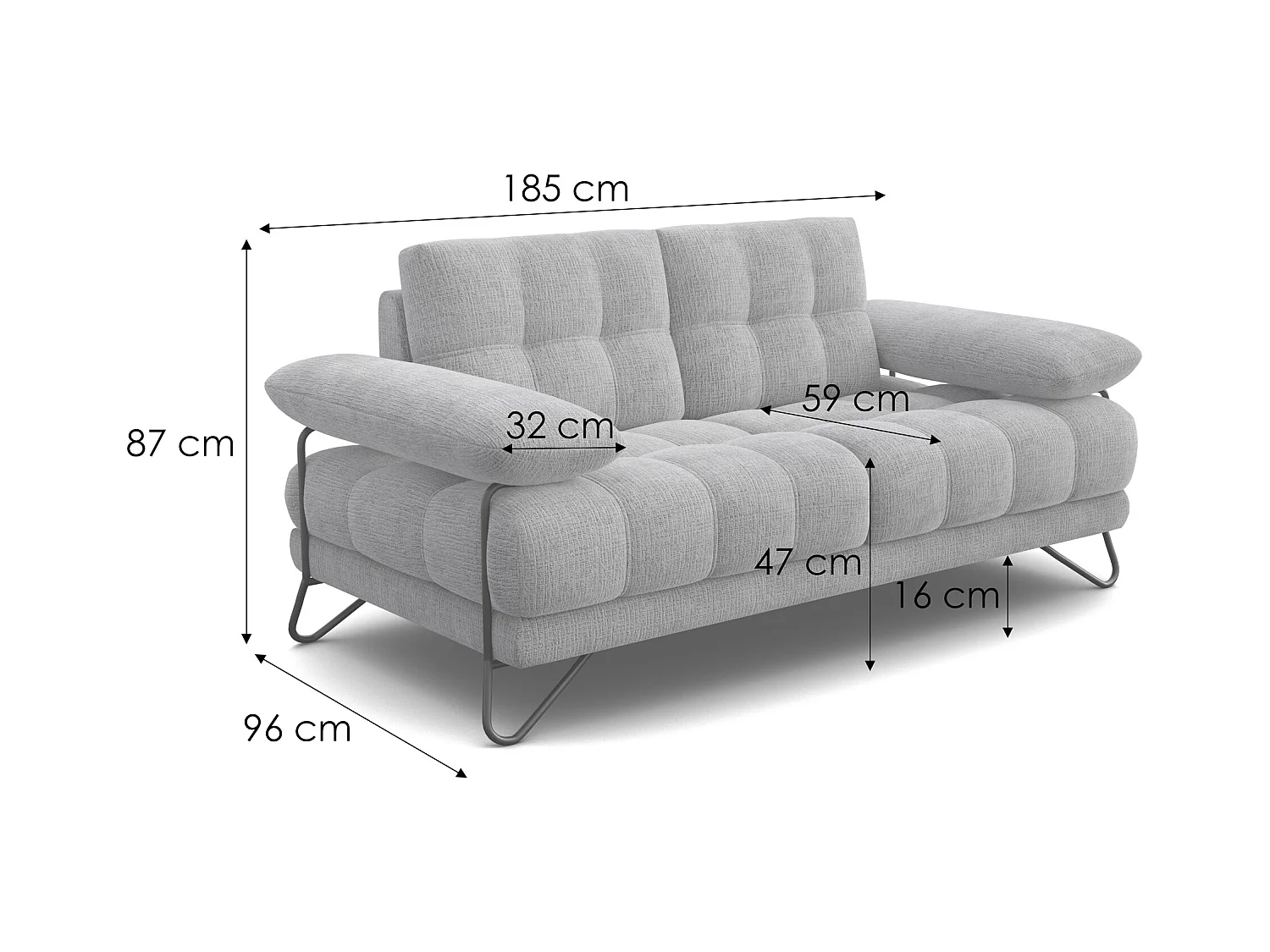 CANAPE BUBBARA 2 places, beige