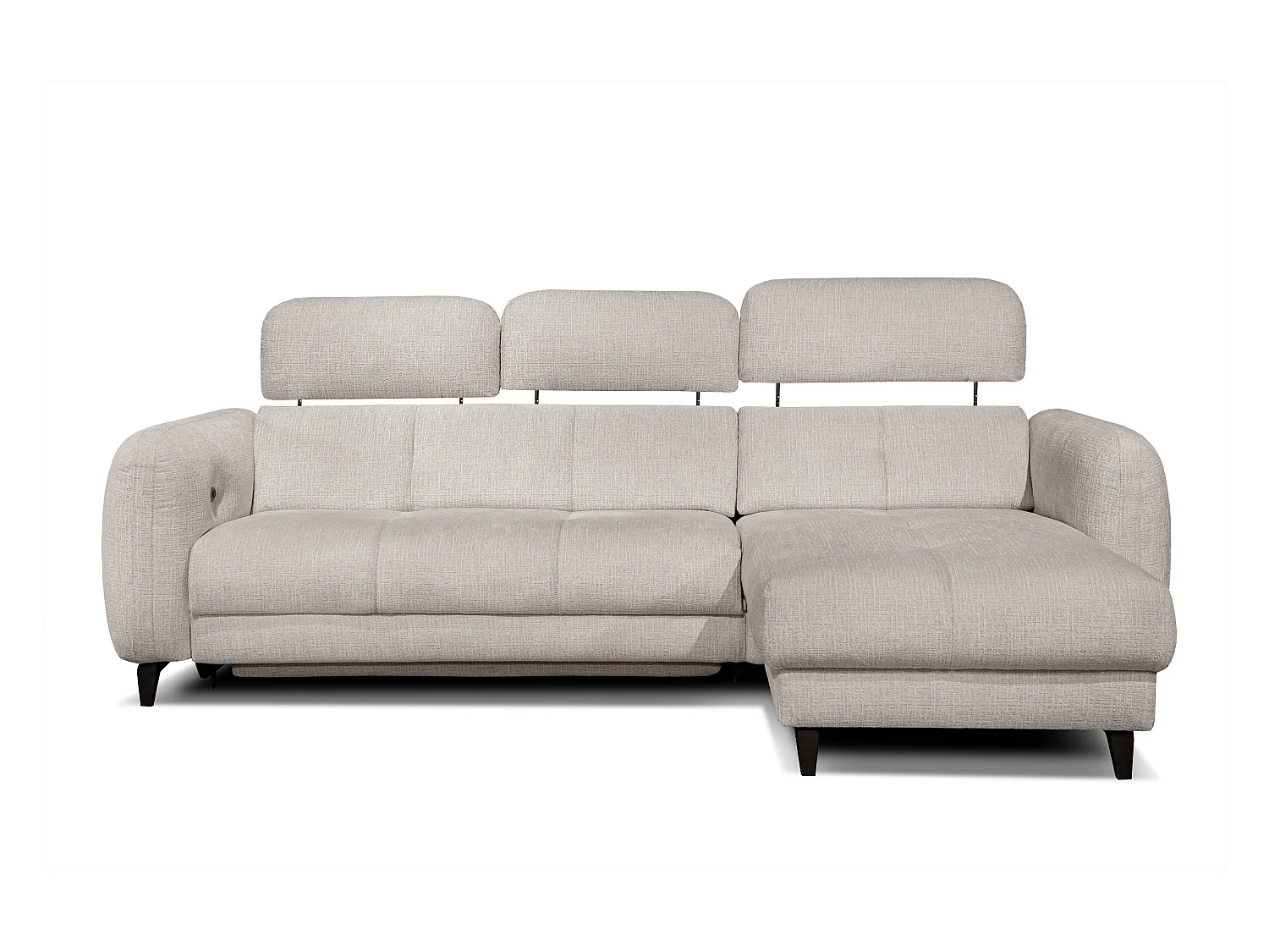 SVEN 3-Sitzer-Ecksofa, 1 Relax XL verstellbare Kopfstützen, creme