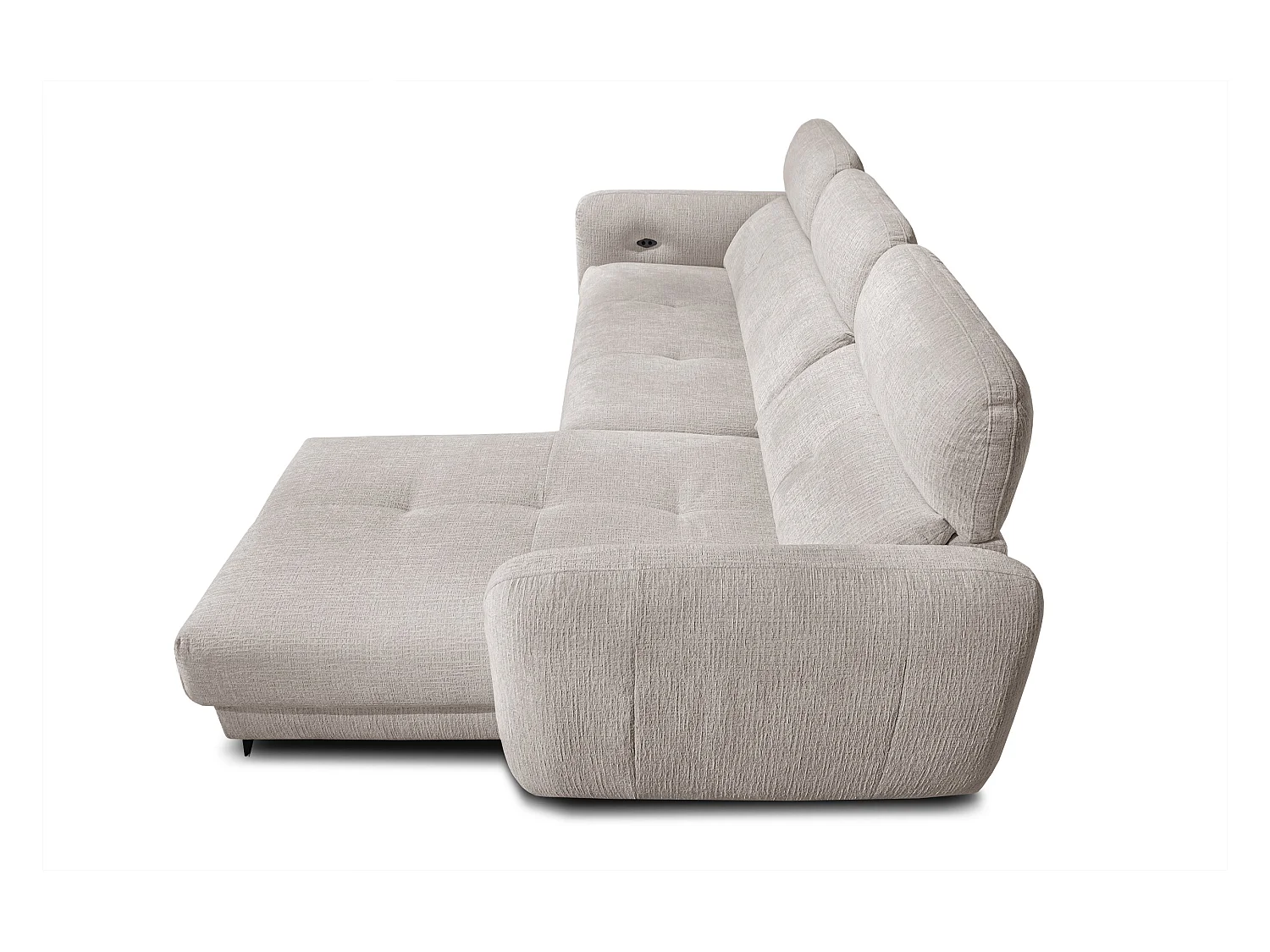 SVEN 3-Sitzer-Ecksofa, 1 Relax XL verstellbare Kopfstützen, creme