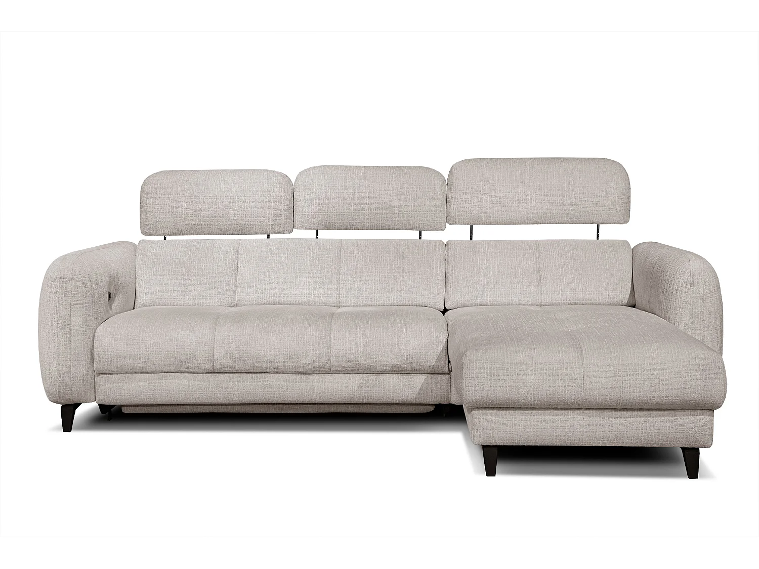 SVEN 3-Sitzer-Ecksofa, 1 Relax XL verstellbare Kopfstützen, creme