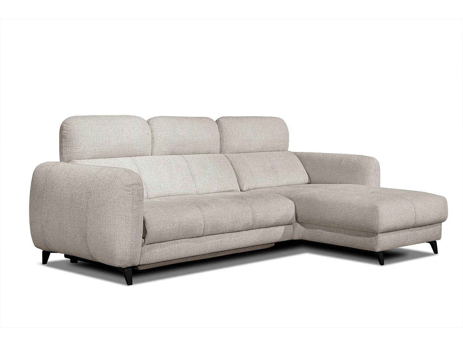 SVEN 3-Sitzer-Ecksofa, 1 Relax XL verstellbare Kopfstützen, creme