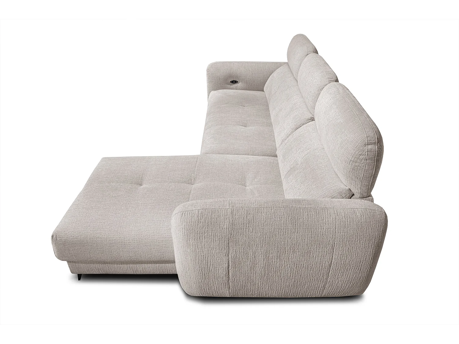 SVEN 3-Sitzer-Ecksofa, 1 Relax XL verstellbare Kopfstützen, creme