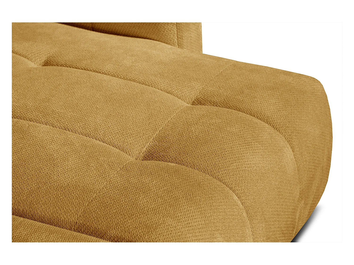 KIMI 3-Sitzer-Ecksofa, ausziehbarer Sitz, verstellbare Kopfstützen, senfgelb