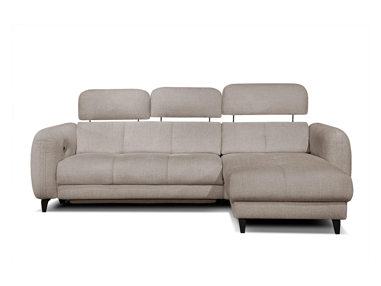 SVEN 3-Sitzer-Ecksofa, 1 Relax XL verstellbare Kopfstützen, beige