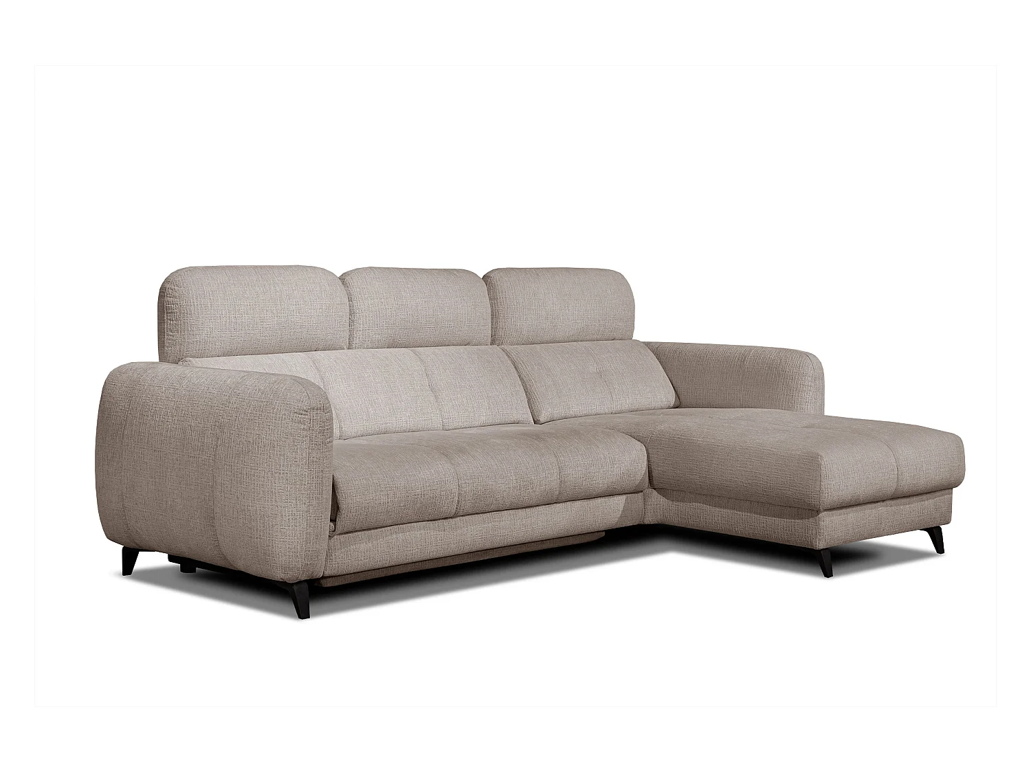 SVEN 3-Sitzer-Ecksofa, 1 Relax XL verstellbare Kopfstützen, beige