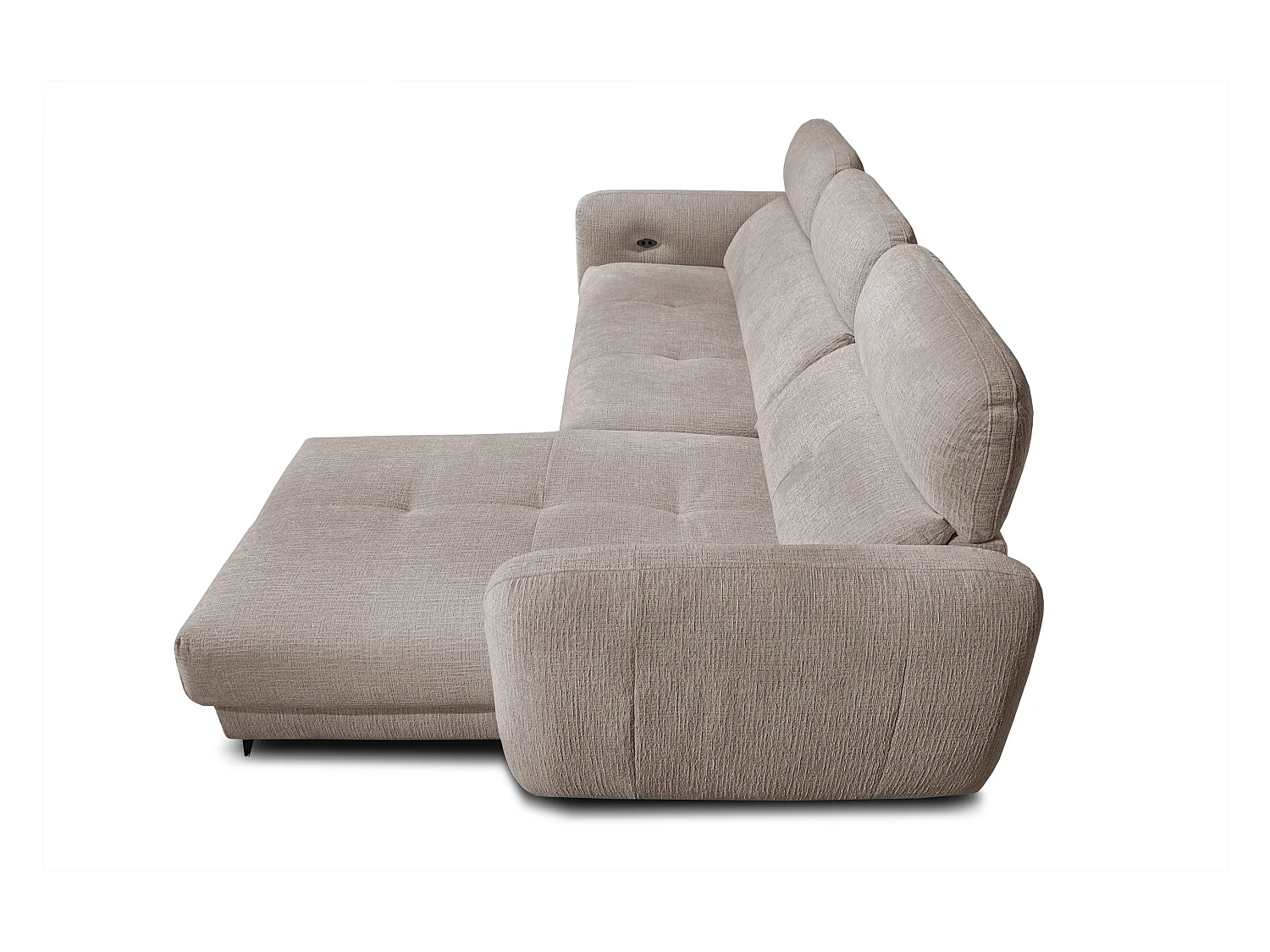SVEN 3-Sitzer-Ecksofa, 1 Relax XL verstellbare Kopfstützen, beige
