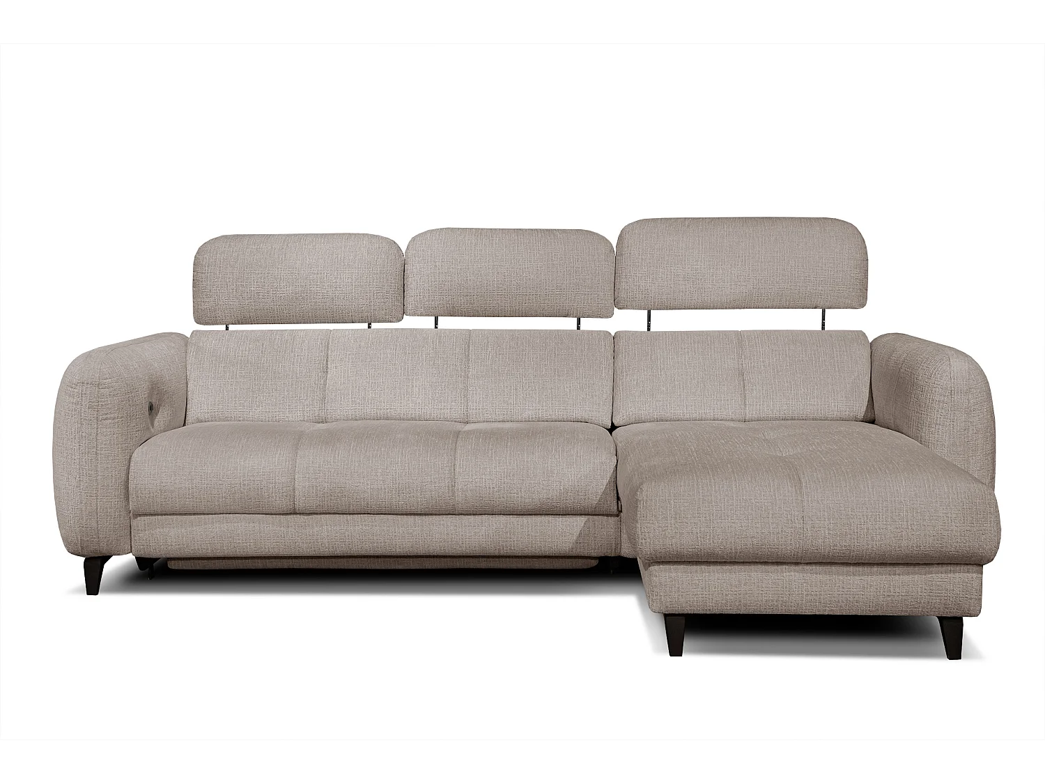 SVEN 3-Sitzer-Ecksofa, 1 Relax XL verstellbare Kopfstützen, beige